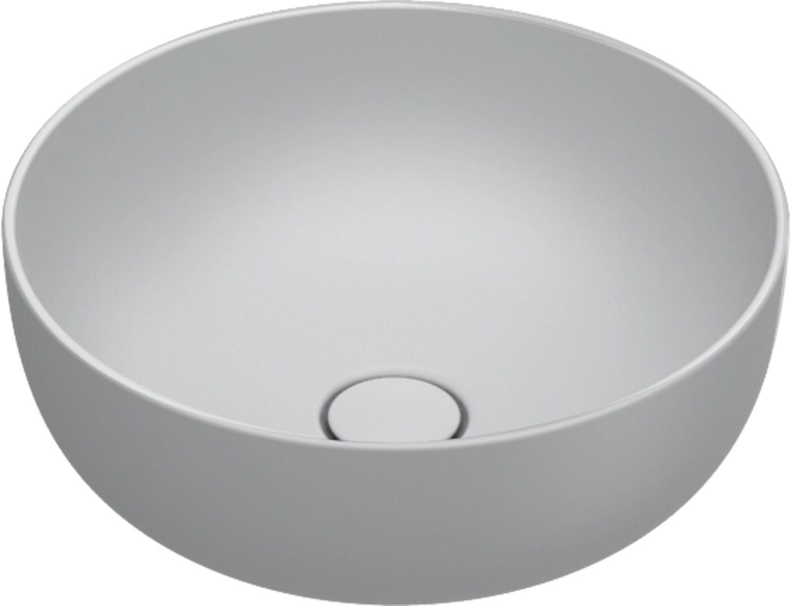 Catalano Sfera rond waskom, antibacterieel, zonder overloop. 42 cm dia er, h22 cm. Mat cement
