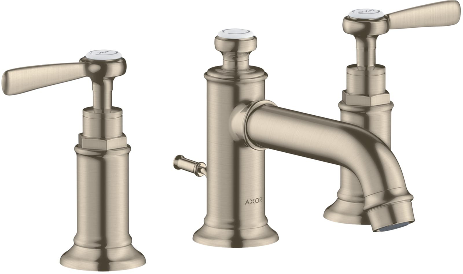 AXOR Montreux 3-gats wastafelmengkraan 30 met wastegarnituur brushed nickel (1200054862)