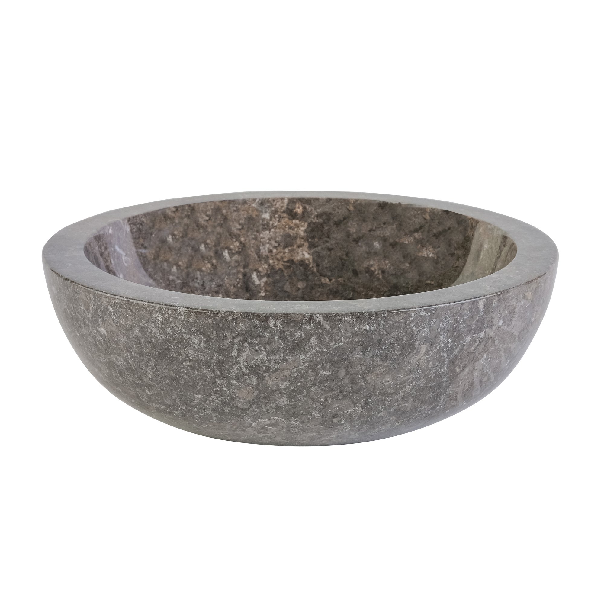 VOLLEDIG GEPOLIJSTE WASKOM VAN STEEN - GRIJS MARMER 35x12CM
