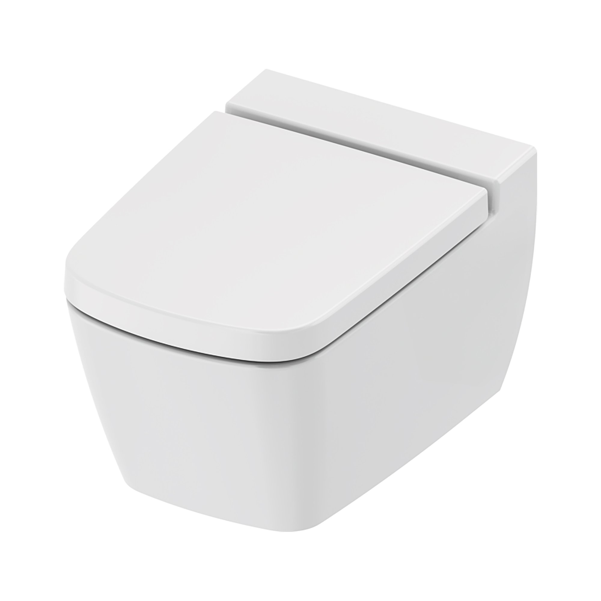 TECENEO HANGTOILET MET BIDET - MET BIDETKRAAN - KOUD WATER - MET ZITTING - 54 CM - GLANZEND WIT