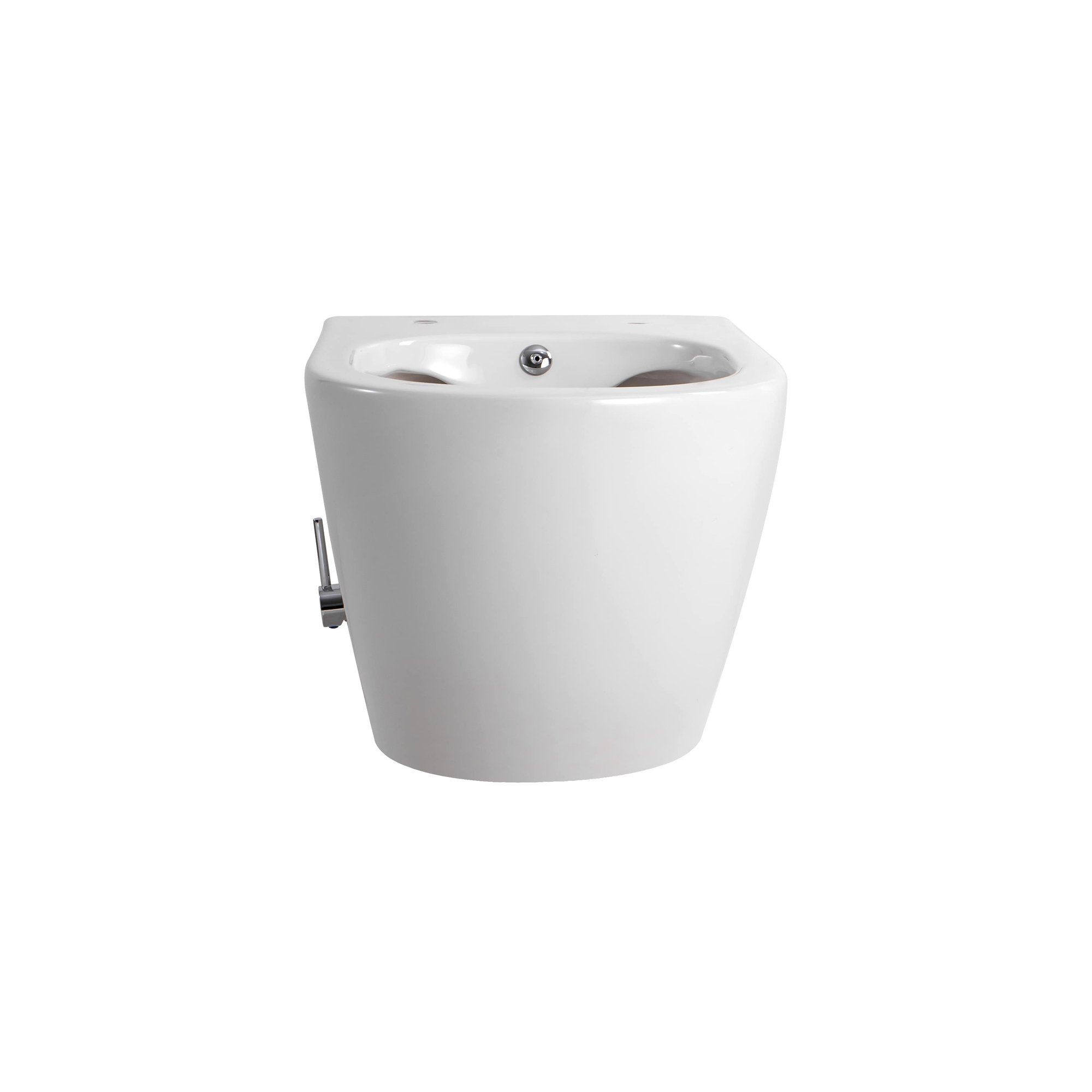 DARLO HANGTOILET MET BIDET - RANDLOOS - MET BIDETKRAAN KOUD WATER - ZONDER ZITTING - COMPACT 49 CM - GLANZEND WIT thumbnail 2