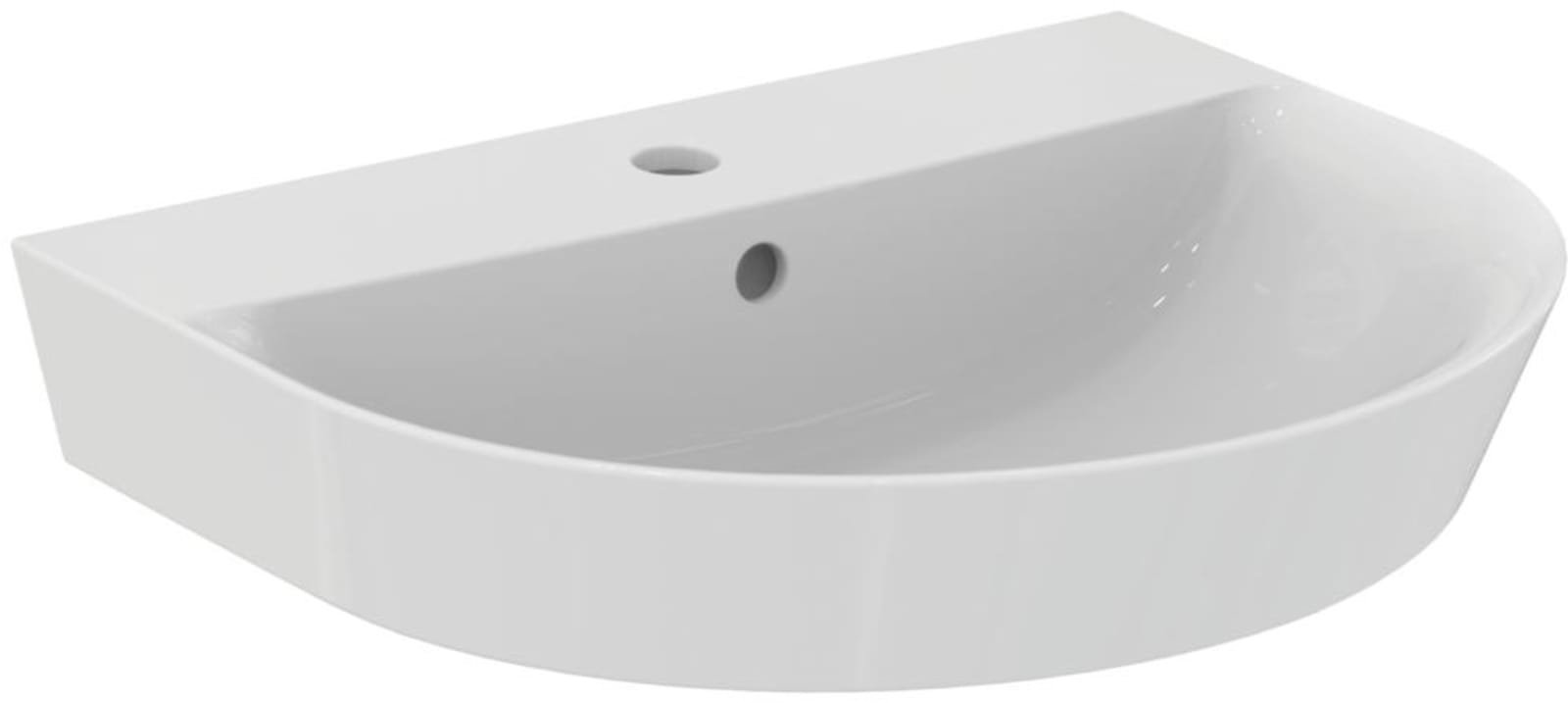 Ideal Standard, connect air wastafel arc 55cm met kraangat met overloop wit