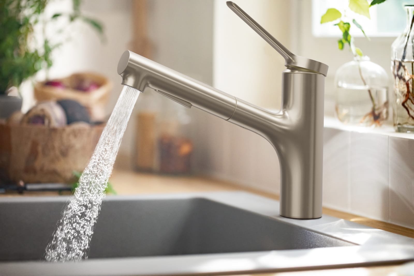 Hansgrohe Zesis M33 ééngreeps keukenmengkraan 150 2j uittrekbare vuistdouche sBox lite chroom