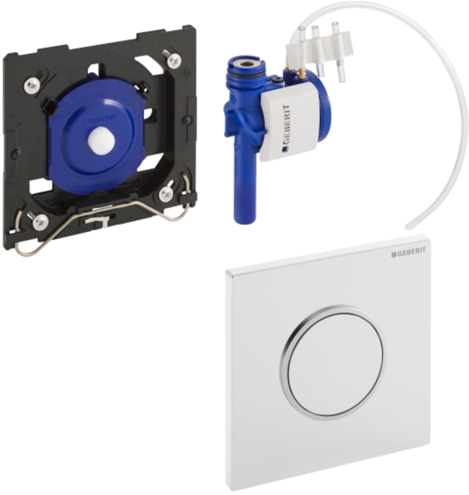 GEBERIT TYPE 10 UR-STURING,PNEUM.,ROUND,WIT/GLANSCHROOM