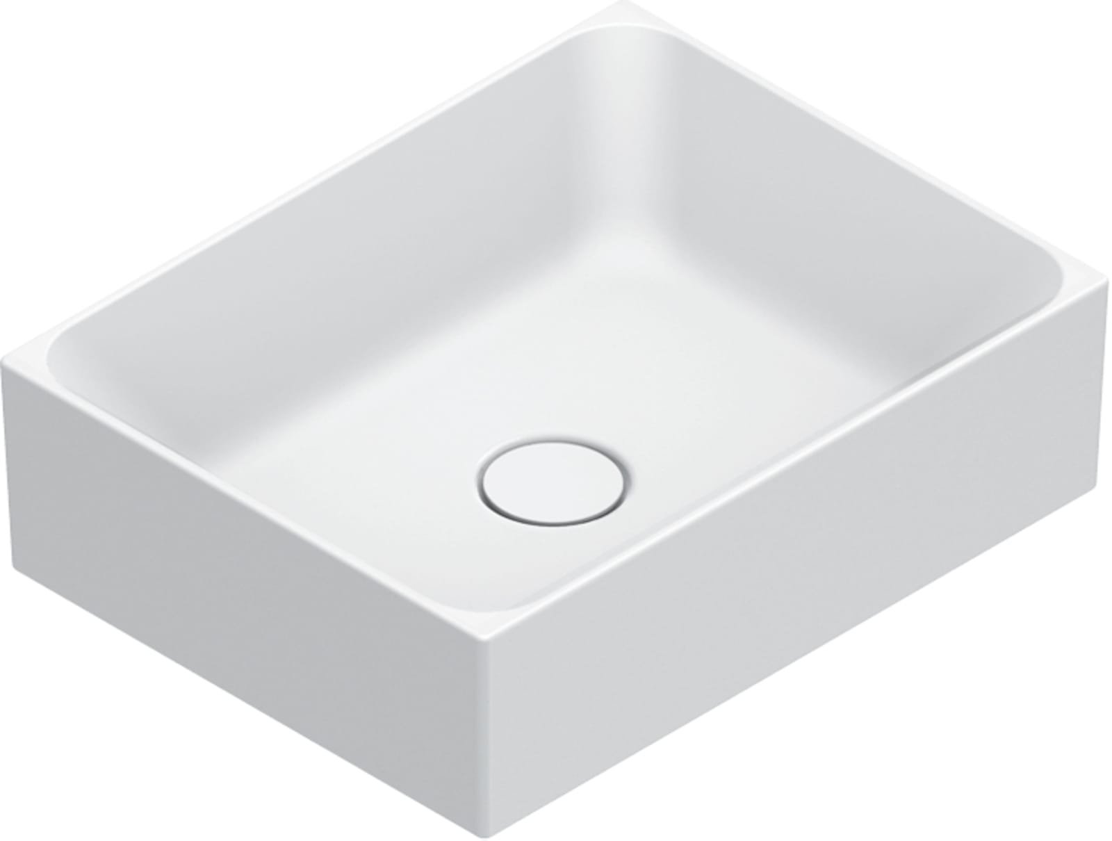 Catalano Premium waskom, antibacterieel, zonder overloop. 45x35 cm, h13 cm. Mat wit