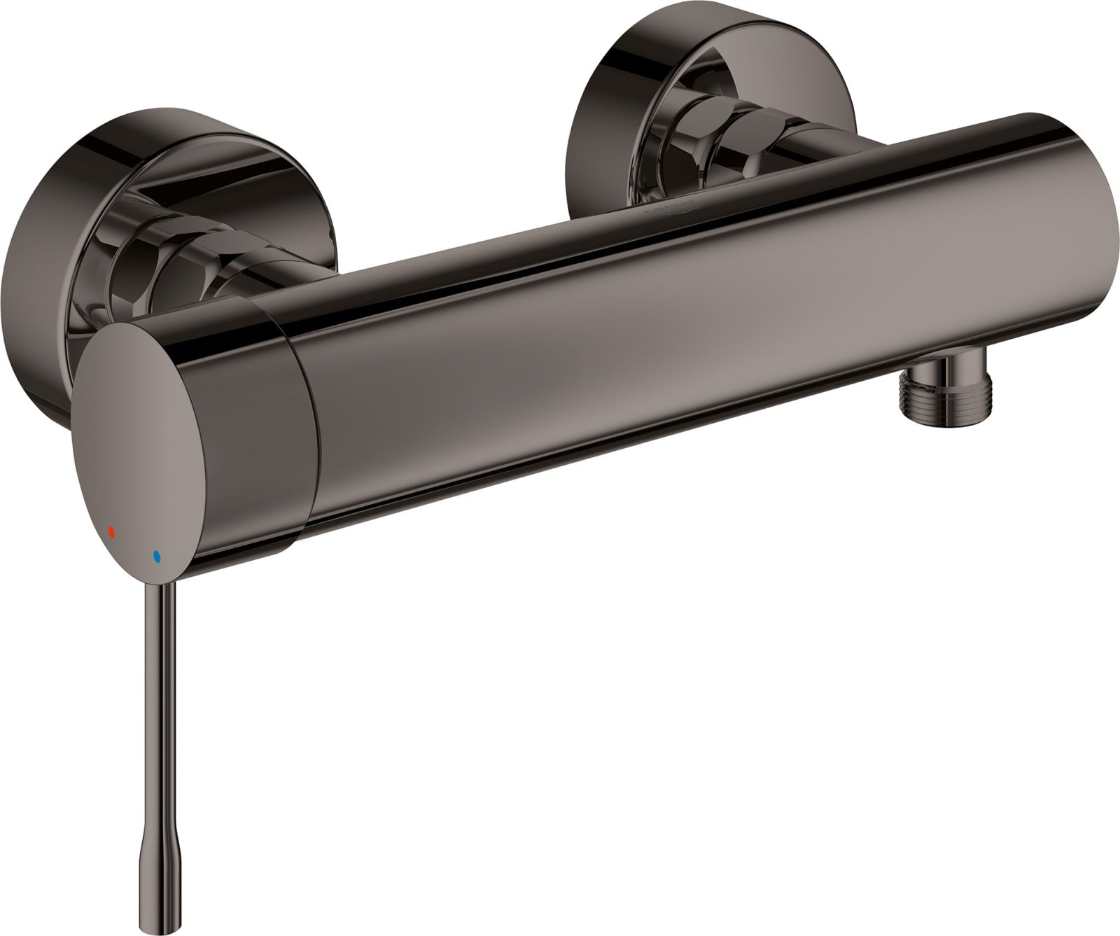 Grohe Essence New, Douchemengkraan, wand, eengreeps, 2-gats, cartouche keramisch, 150mm hartafstand, met koppelingen, hard graphite (1000799566)