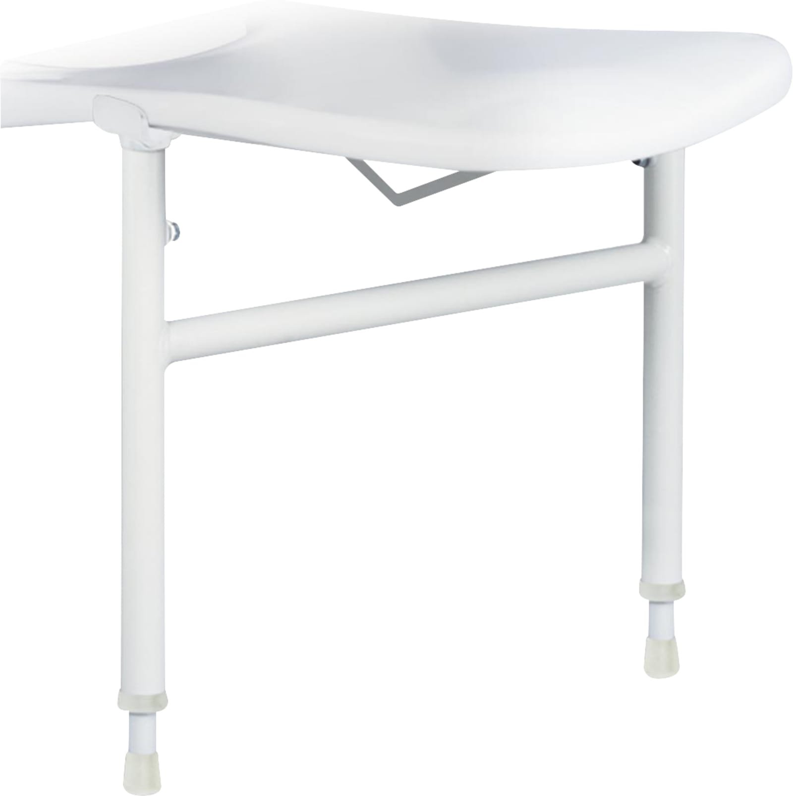 Linido hulppootset verkorte douchezitting, rvs gecoat wit
