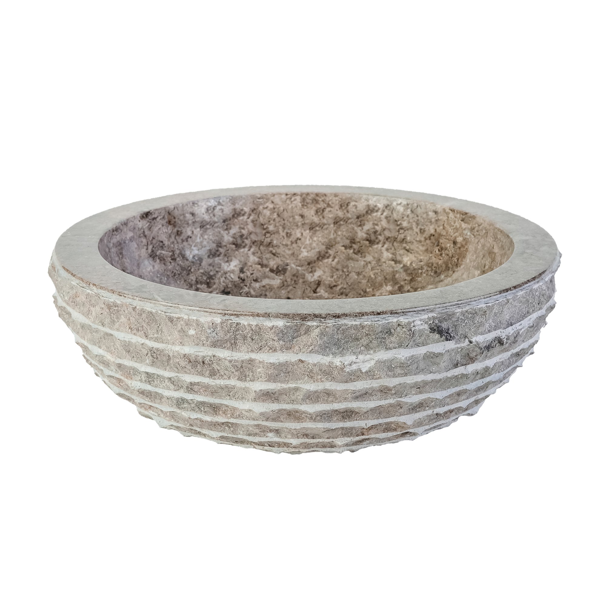 MARMEREN ALUR WASKOM MET GEPOLIJSTE BINNENZIJDE - GRIJS 35X15CM