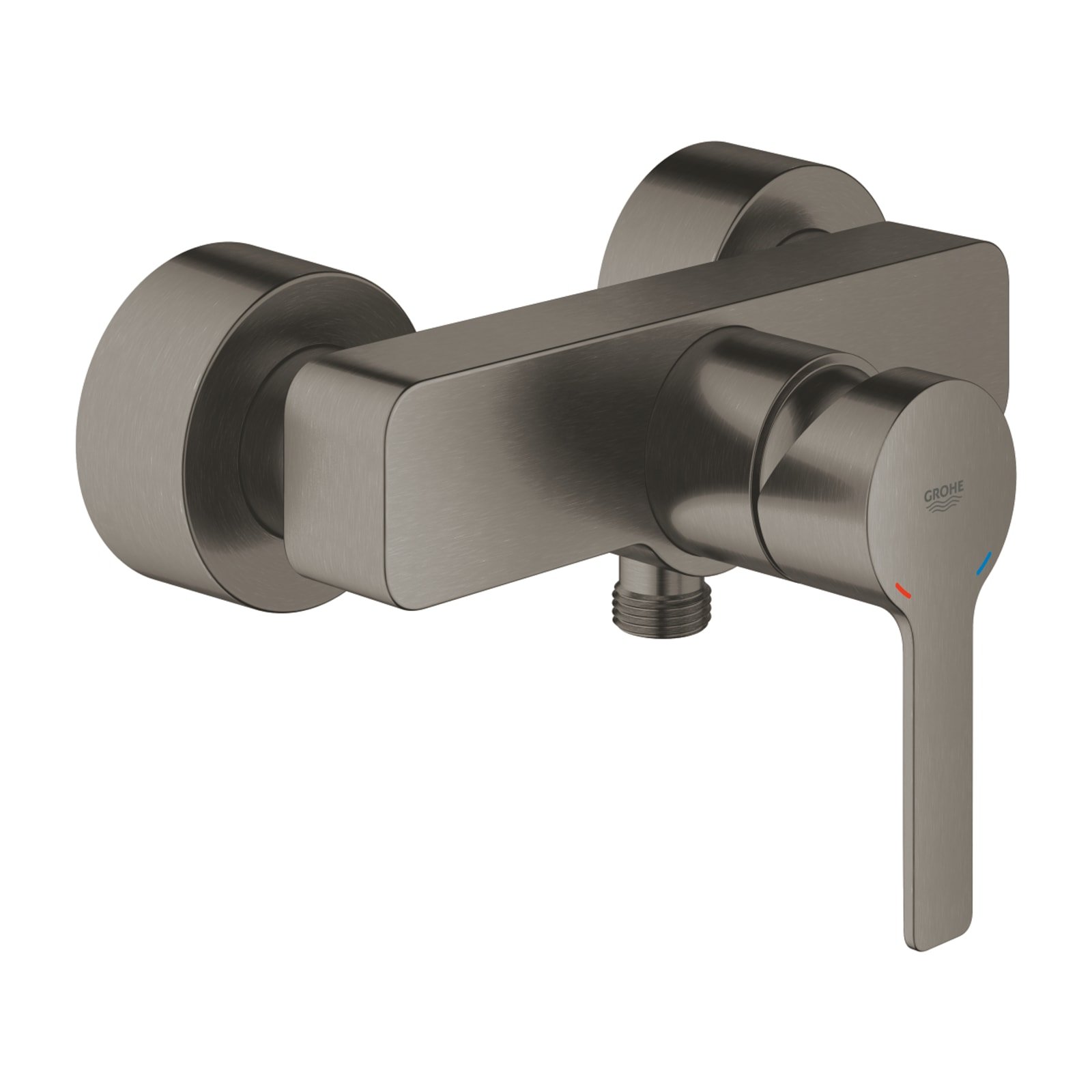 Grohe Lineare, Douchemengkraan, wand, eengreeps, 2-gats, met S-koppelingen, 150mm, G1/2", hard graphite geborsteld