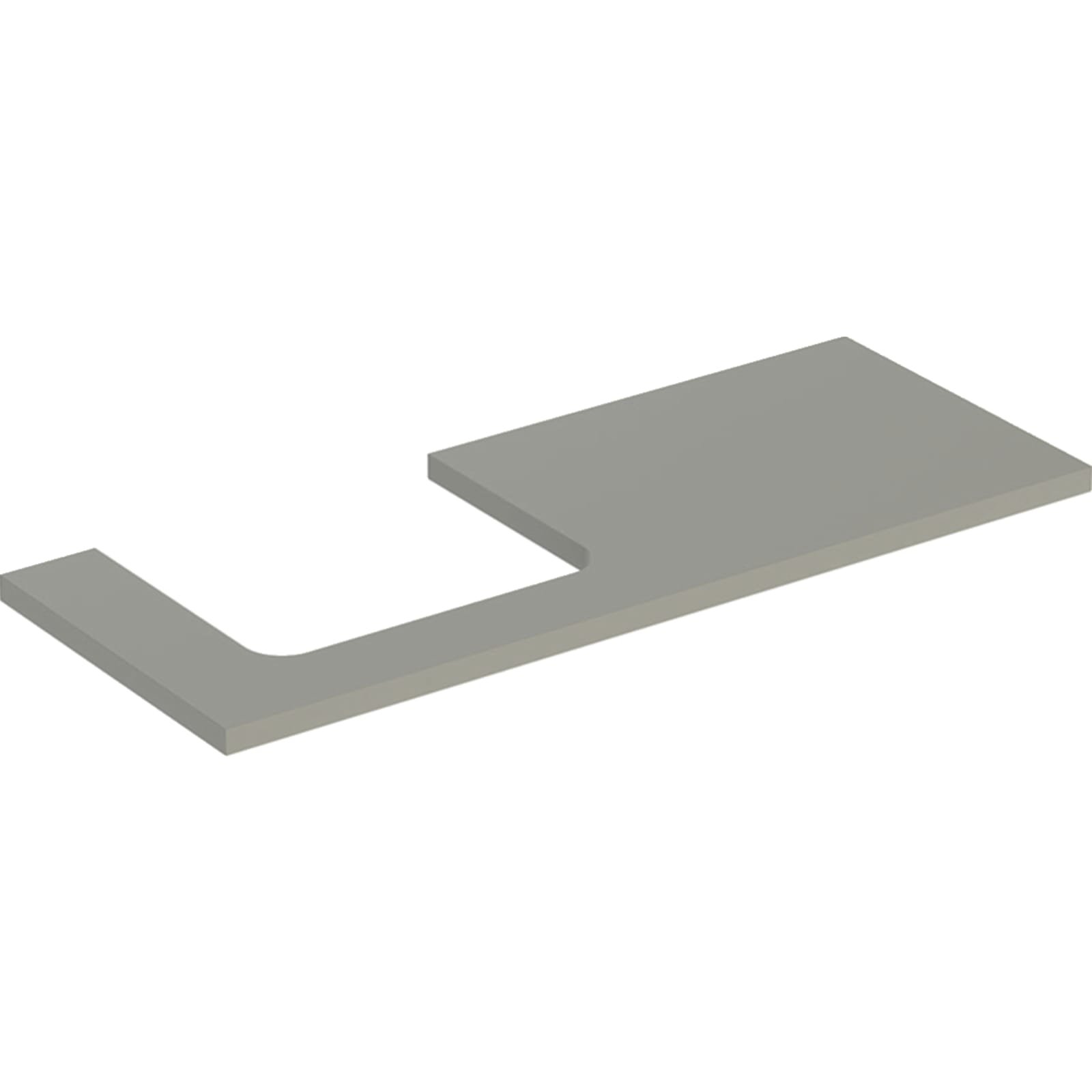 Geberit ONE wastafelblad voor opzetwastafel links 120cm greige mat