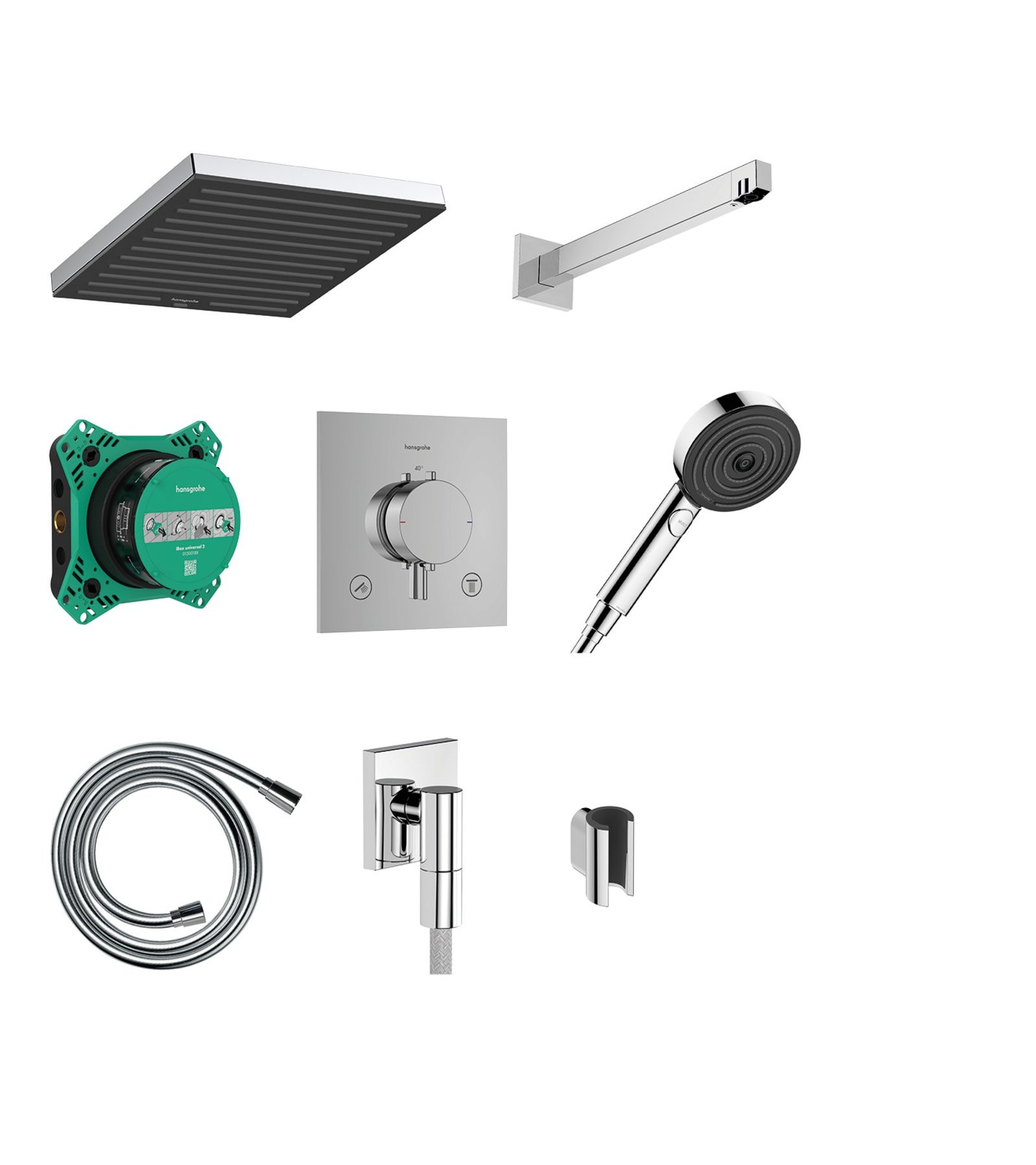 Hansgrohe Pulsify E 260 1j Ecostat Comfort E thermostatische inbouwset Brushed Black Chrome