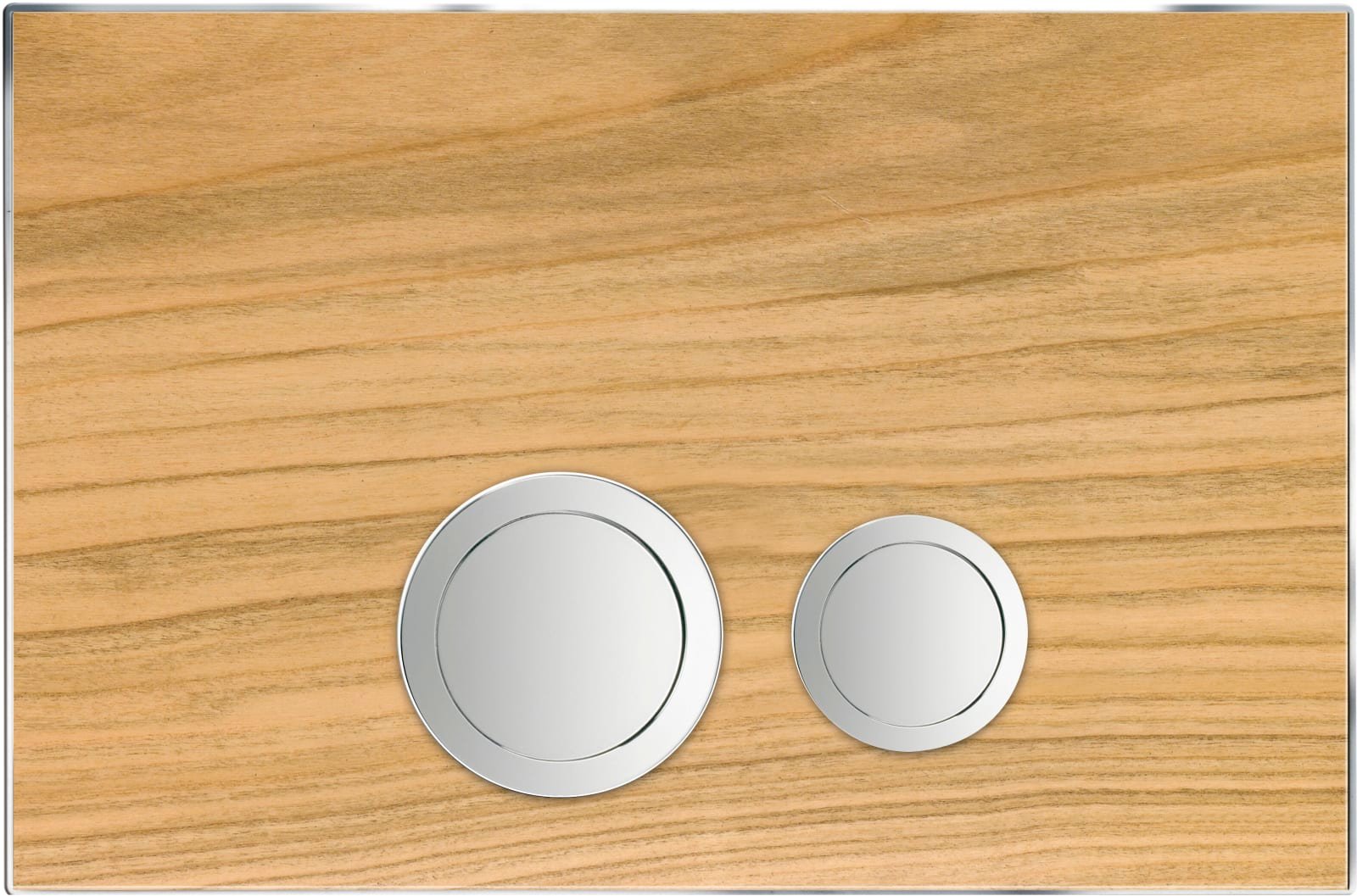 Rezi bedieningspaneel Design, Hout Kersen, met druktoetsen in verchroomd messing