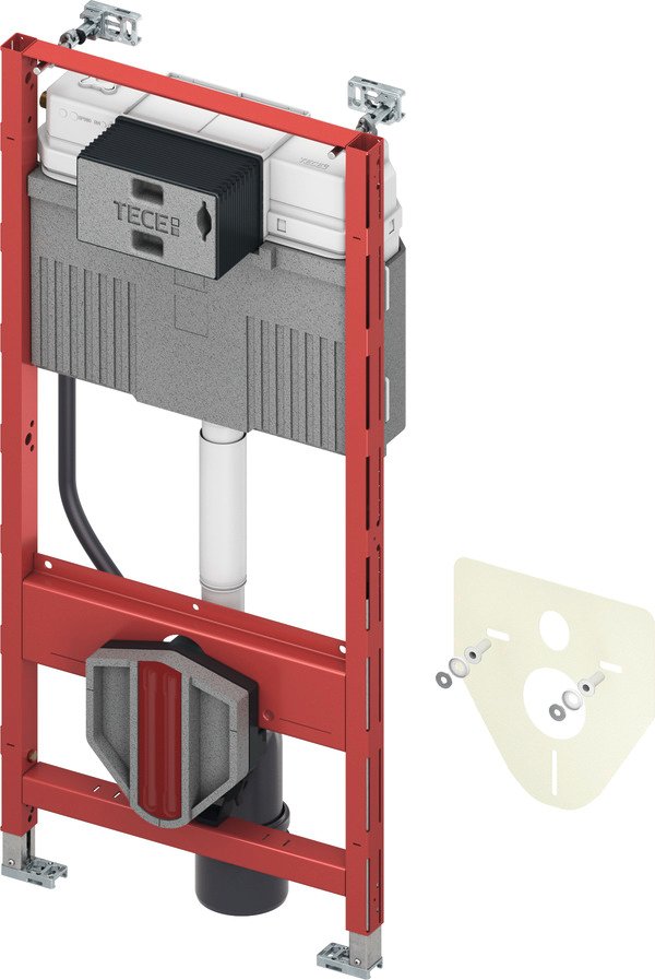TECEPROFIL WC-INBOUWFRAME MET UNI-SPOELKAST, WANDBEVESTIGING EN GELUIDSISOLATIESET - UNIVERSEEL - BOUWHOOGTE 1120 MM