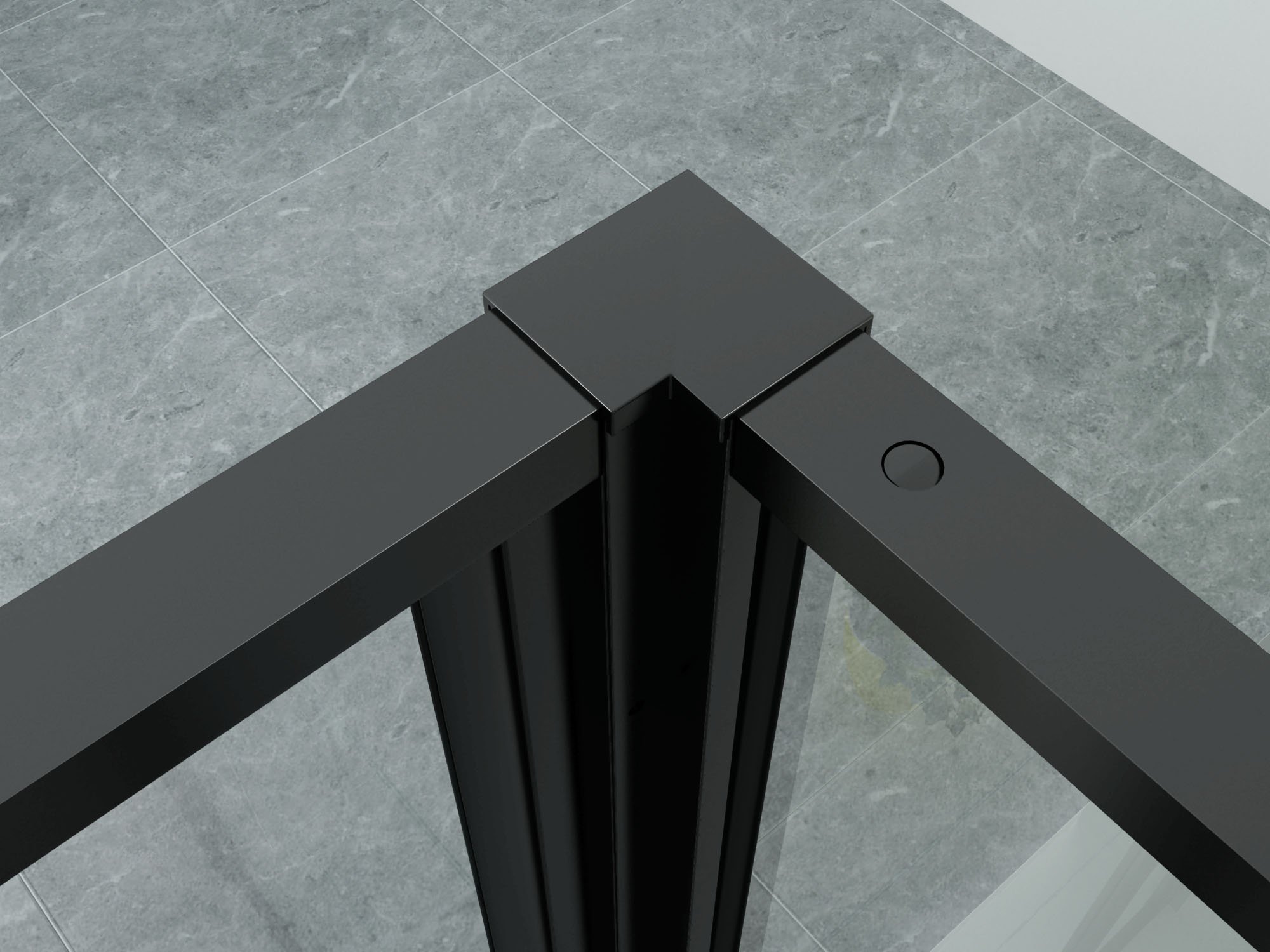 ALONI DOUCHECABINE - DRAAIDEUR, VAST WANDJE EN ZIJWAND - 900 X 1200 X 2000MM - MAT ZWART - HELDER GLAS thumbnail 3