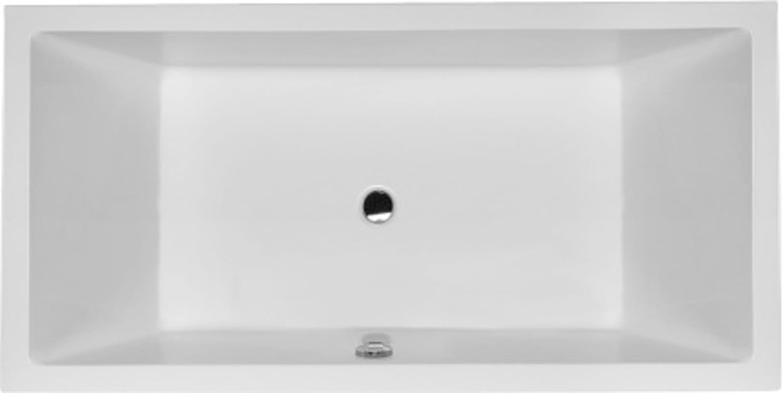 Duravit Starck bad basismodel rechthoek 180x90, inbouwversie of voor ommanteling, met 2 comfortabele rugsteunen met overloop