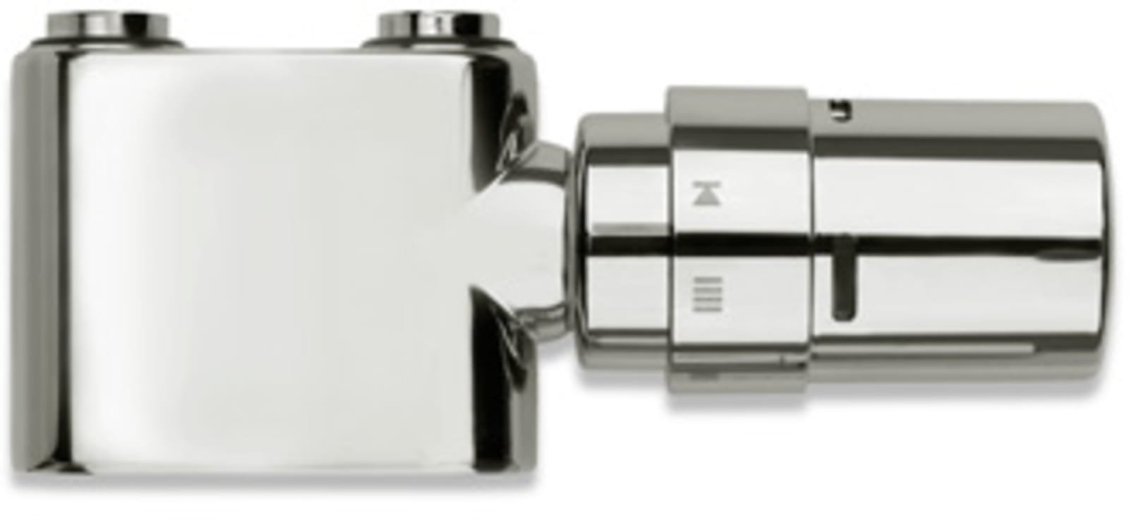 Vasco Design ventielset Recht, Chroom. Voor midden-onder aansluiting . Inclusief thermostaatkop