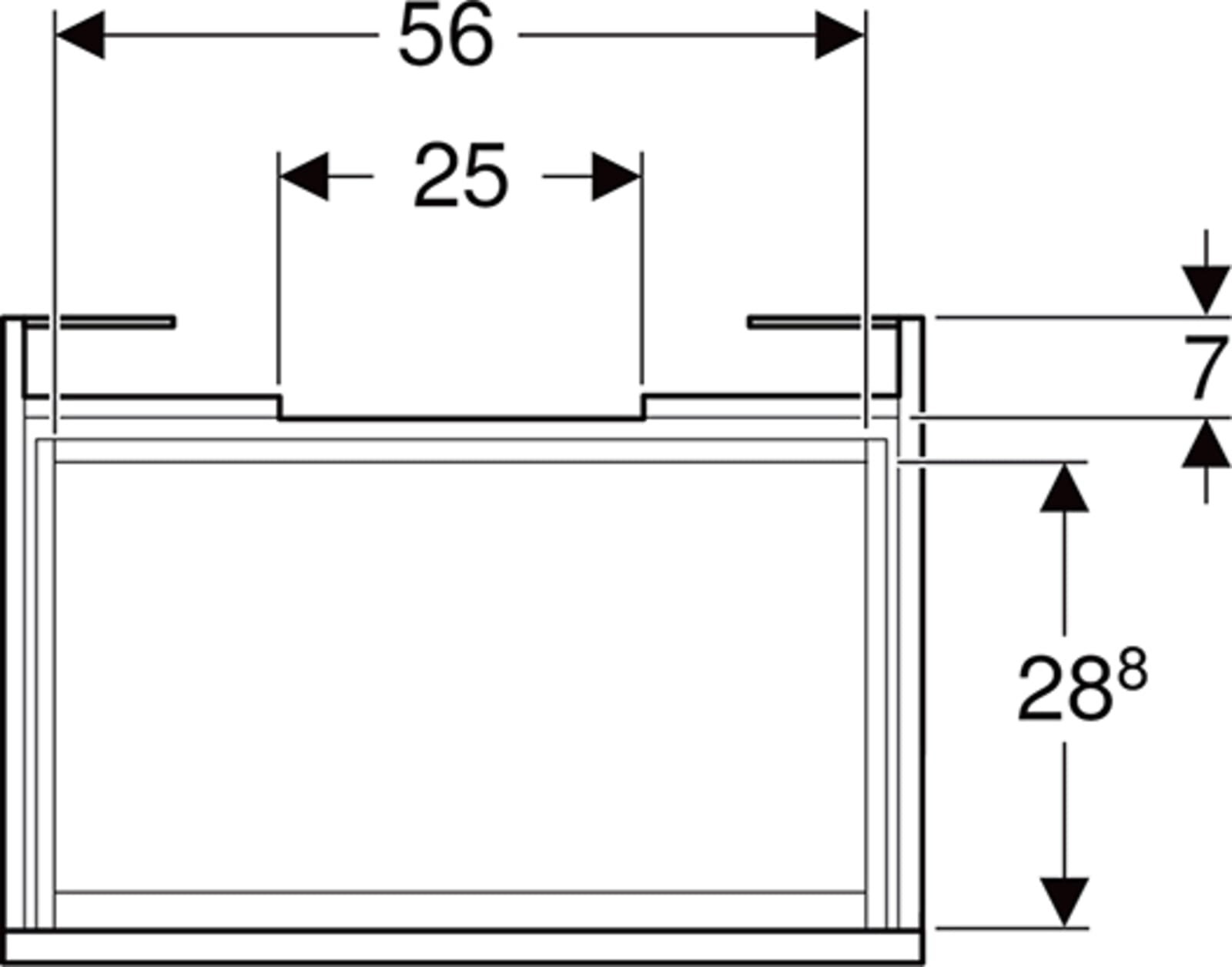 Geberit Renova Plan wastafel onderkast, met lade 70cm, lava mat