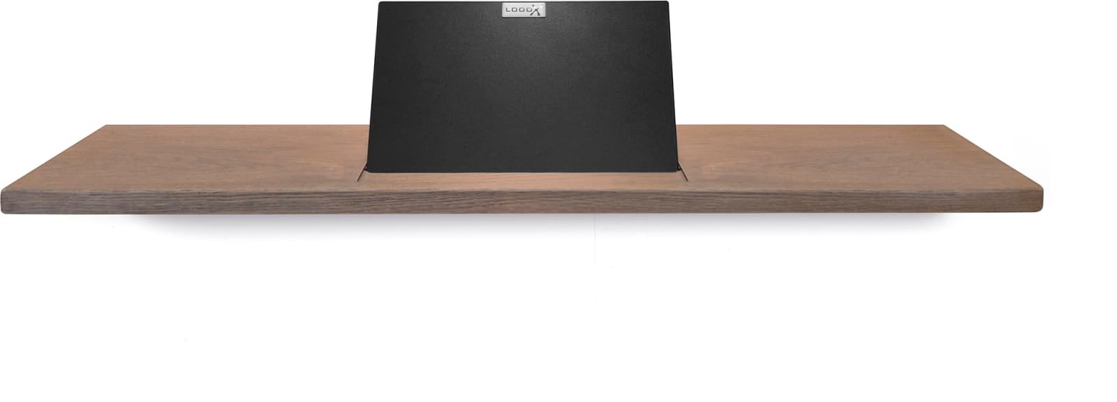 LoooX Wooden bad plank 78 cm, massief eiken 'old grey', mat zwart