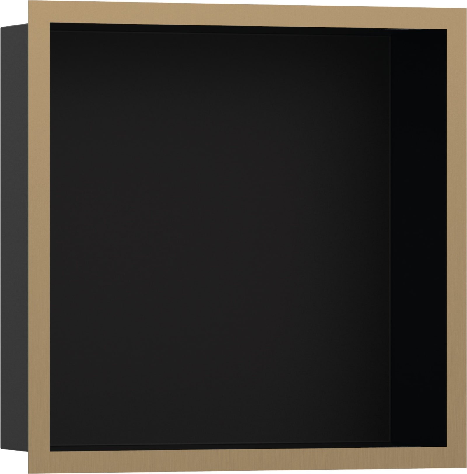 Hansgrohe XtraStoris Individual wandbox zwart met designframe 300/300/100 Brushed Bronze