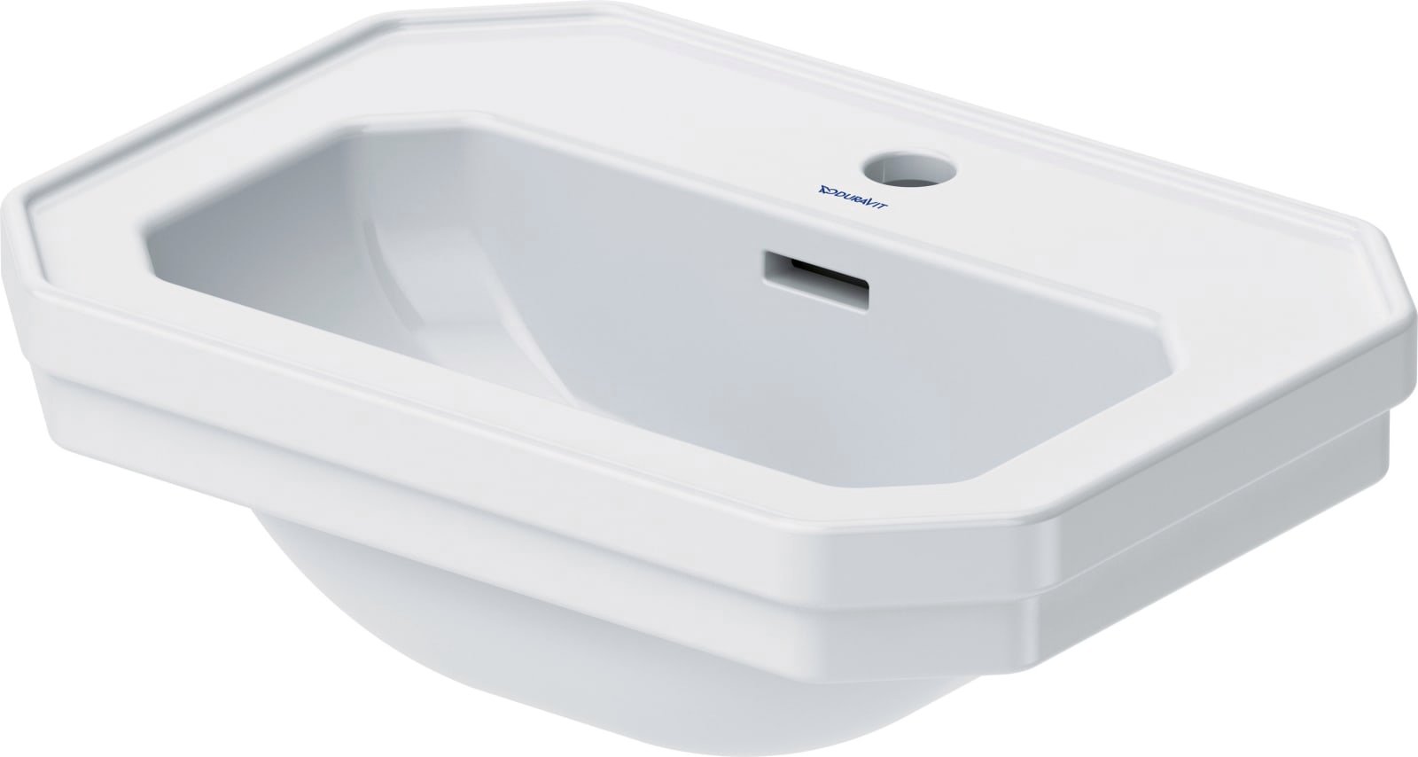 Duravit Serie 1930 Fonteintje 500 mm Wit Hoogglans, kraanvlak, aantal kraangaten per wasplaats: 1, overloop – 0785500000