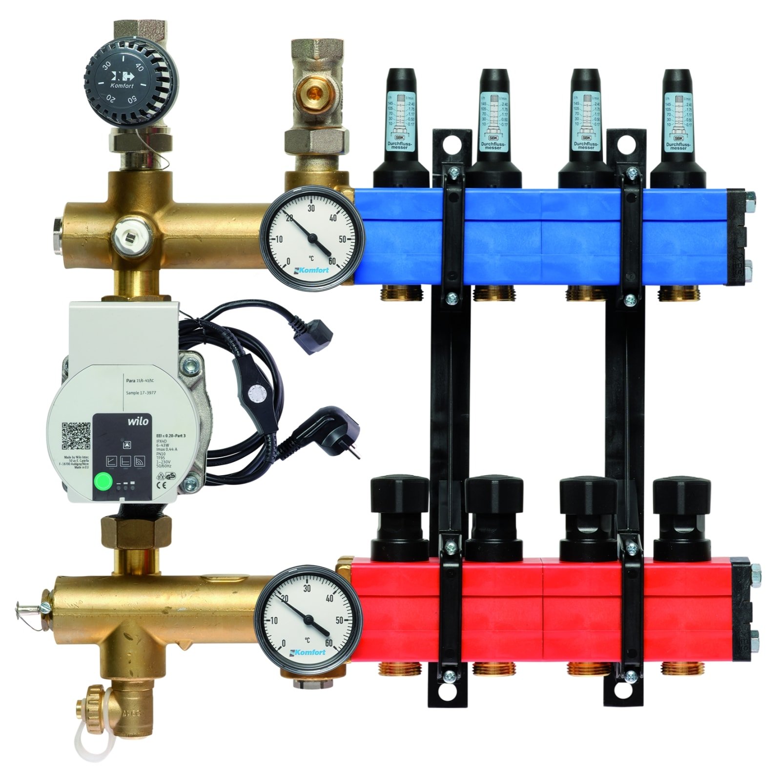 Nathan Komfort SBK verdeler type 4801 E-pomp boven aansluiting, 10 tot 145 l/u, 4-groeps