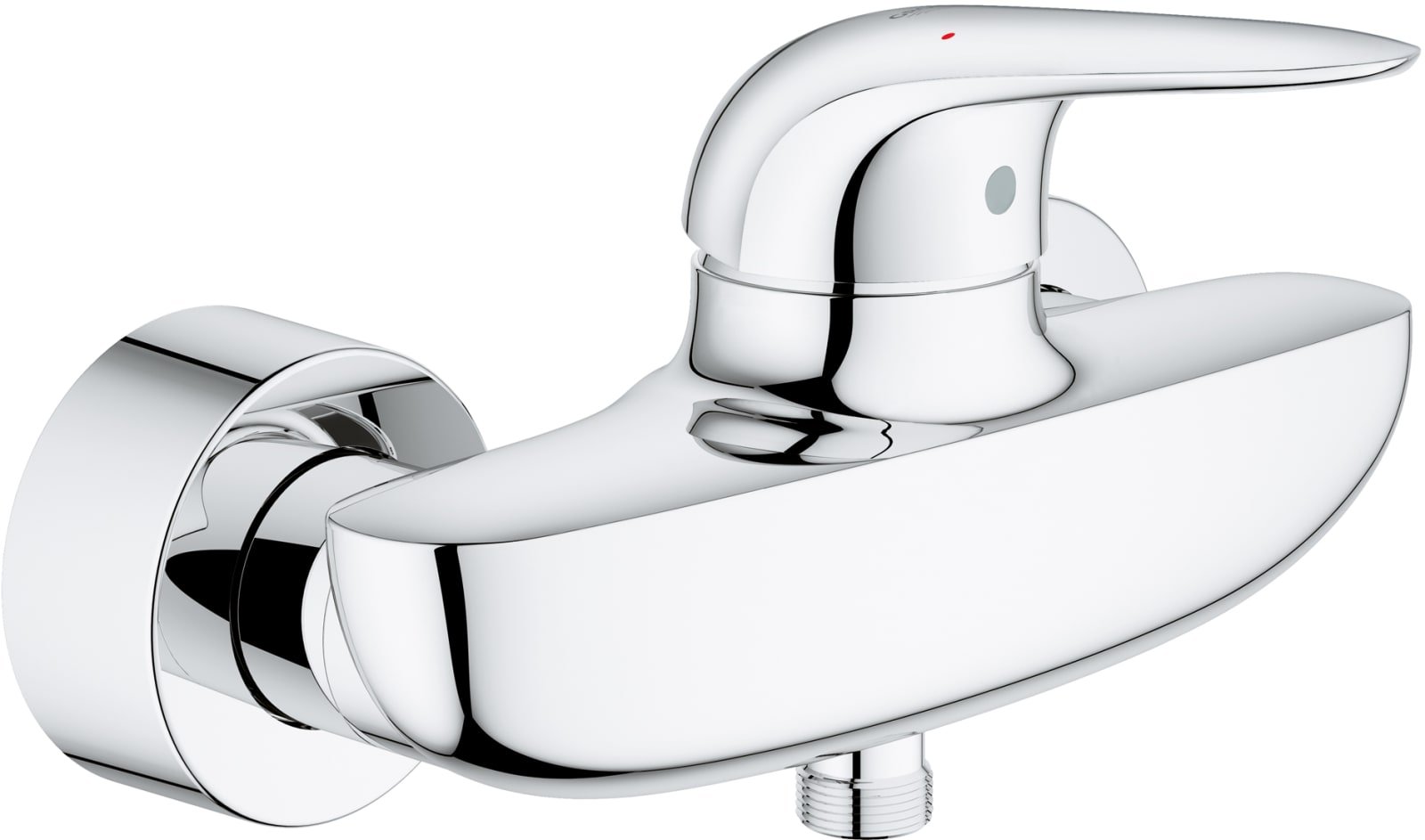 Grohe Eurostyle New, Douchemengkraan, wand, eengreeps, 2-gats, cartouche keramisch, 150mm hartafstand, met koppelingen, chroom