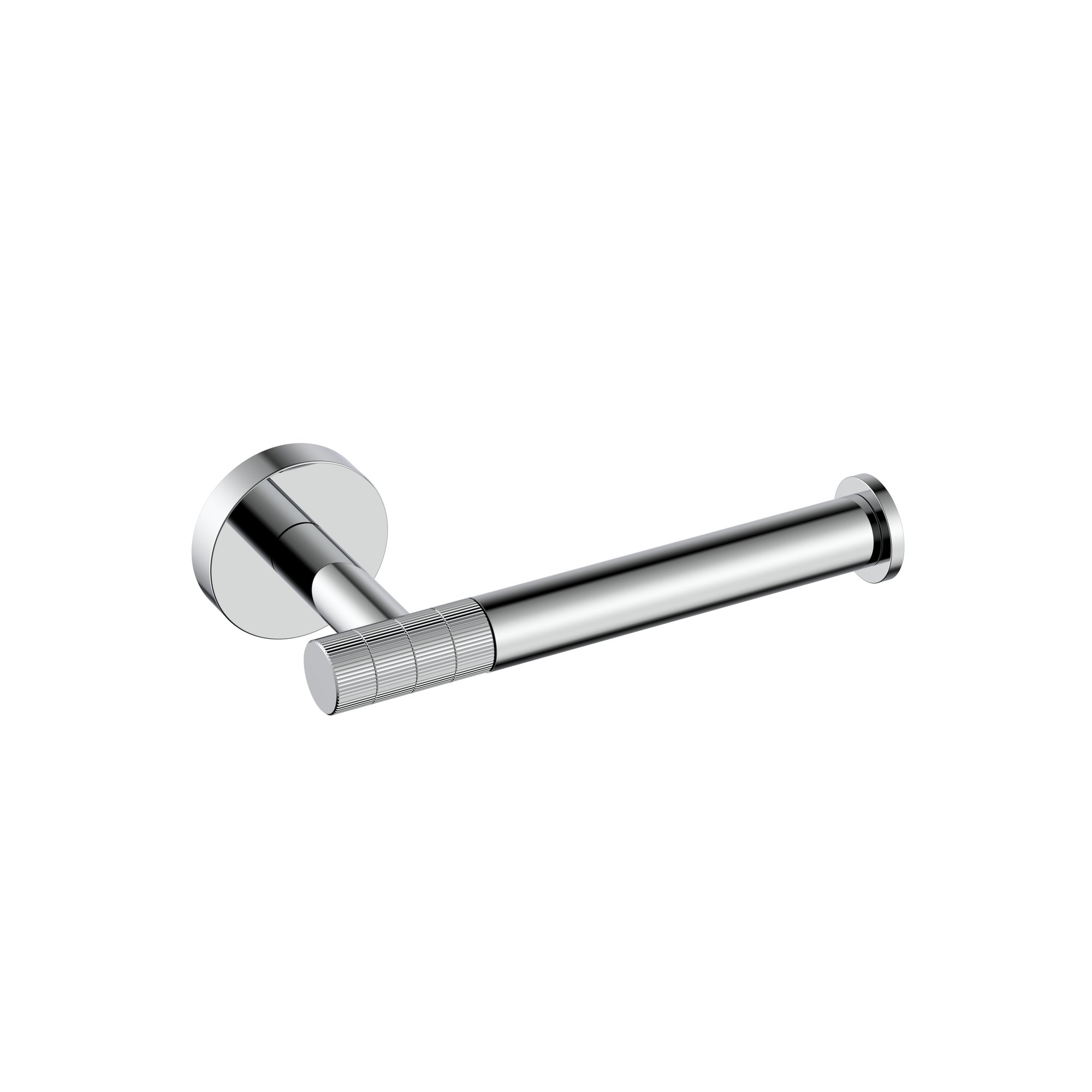 STRIA TOILETROLHOUDER MET VASTE ARM - AFWERKING MET RIBBELSTRUCTUUR - CHROOM