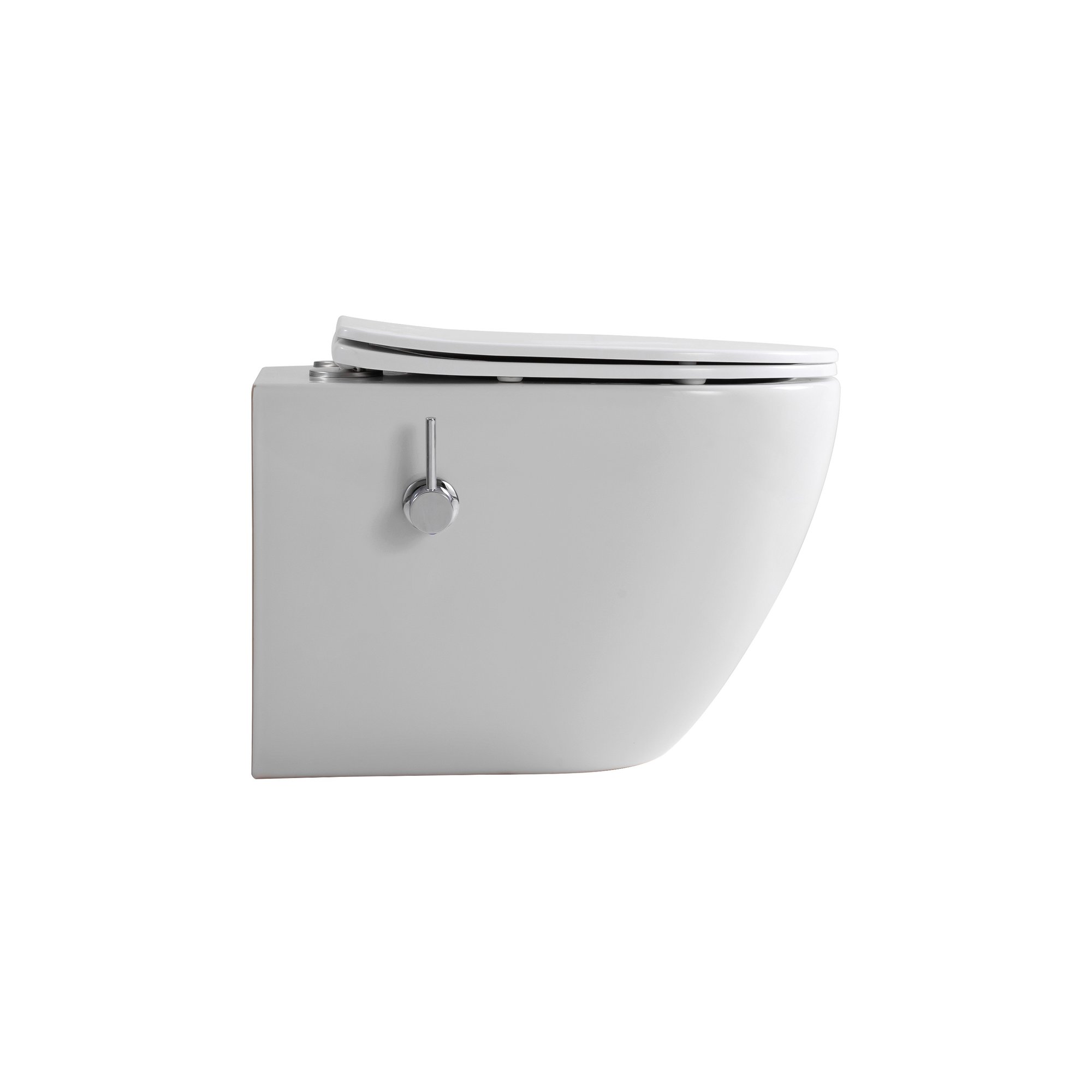 ALONI PRO HANGTOILET MET BIDET - 360° FLUSH - RANDLOOS - MET BIDETKRAAN KOUD EN WARM WATER - MET ZITTING - 52,5CM - GLANZEND WIT thumbnail 3