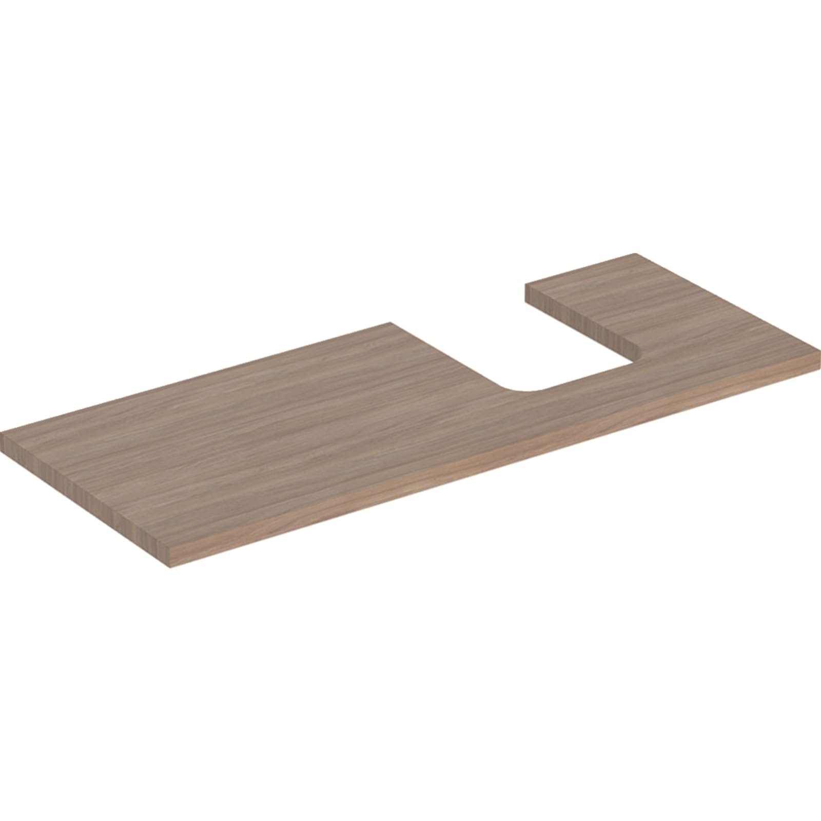 Geberit ONE wastafelblad voor opzetwastafel thin rim rechts 120cm eiken