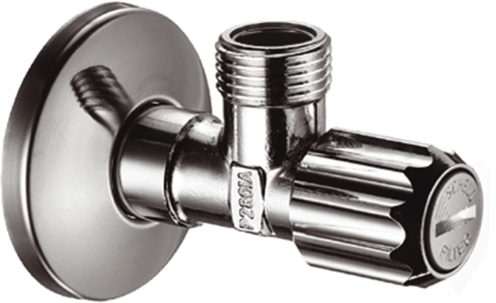 Hansgrohe Hoekstopkraan G 3/8, aansluitmoer 10 mm met vuilfilter voor fijn vuil