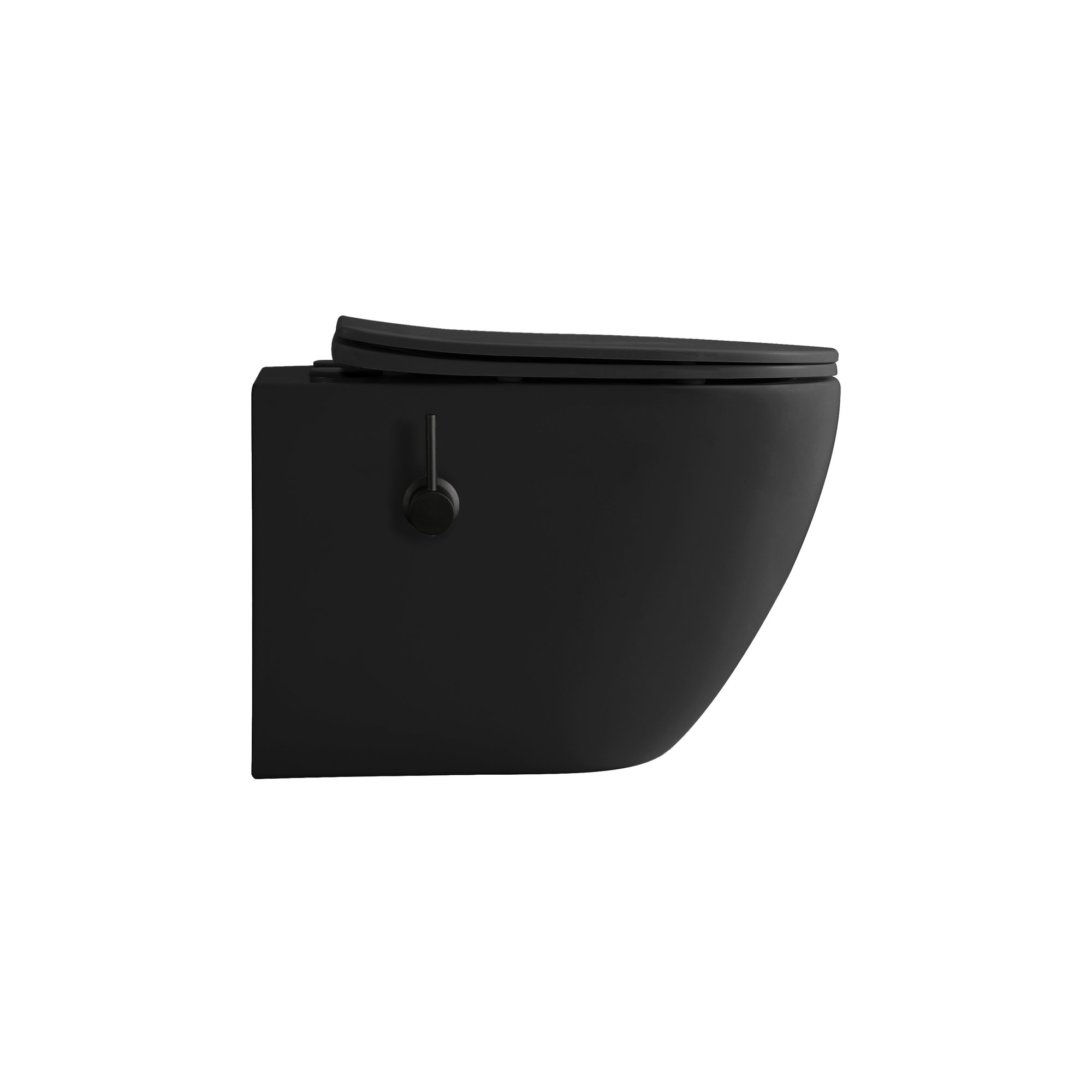 ALONI PRO HANGTOILET MET BIDET - 360° FLUSH - RANDLOOS - MET BIDETKRAAN KOUD EN WARM WATER - MET ZITTING - 52,5CM - MAT ZWART thumbnail 2