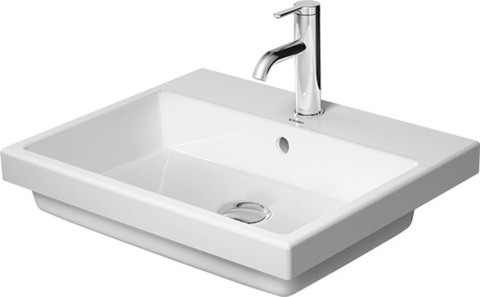 Duravit Vero Air Inbouwwastafel 550 mm Wit Hoogglans, kraanvlak, aantal kraangaten per wasplaats: 1, overloop – 0383550000