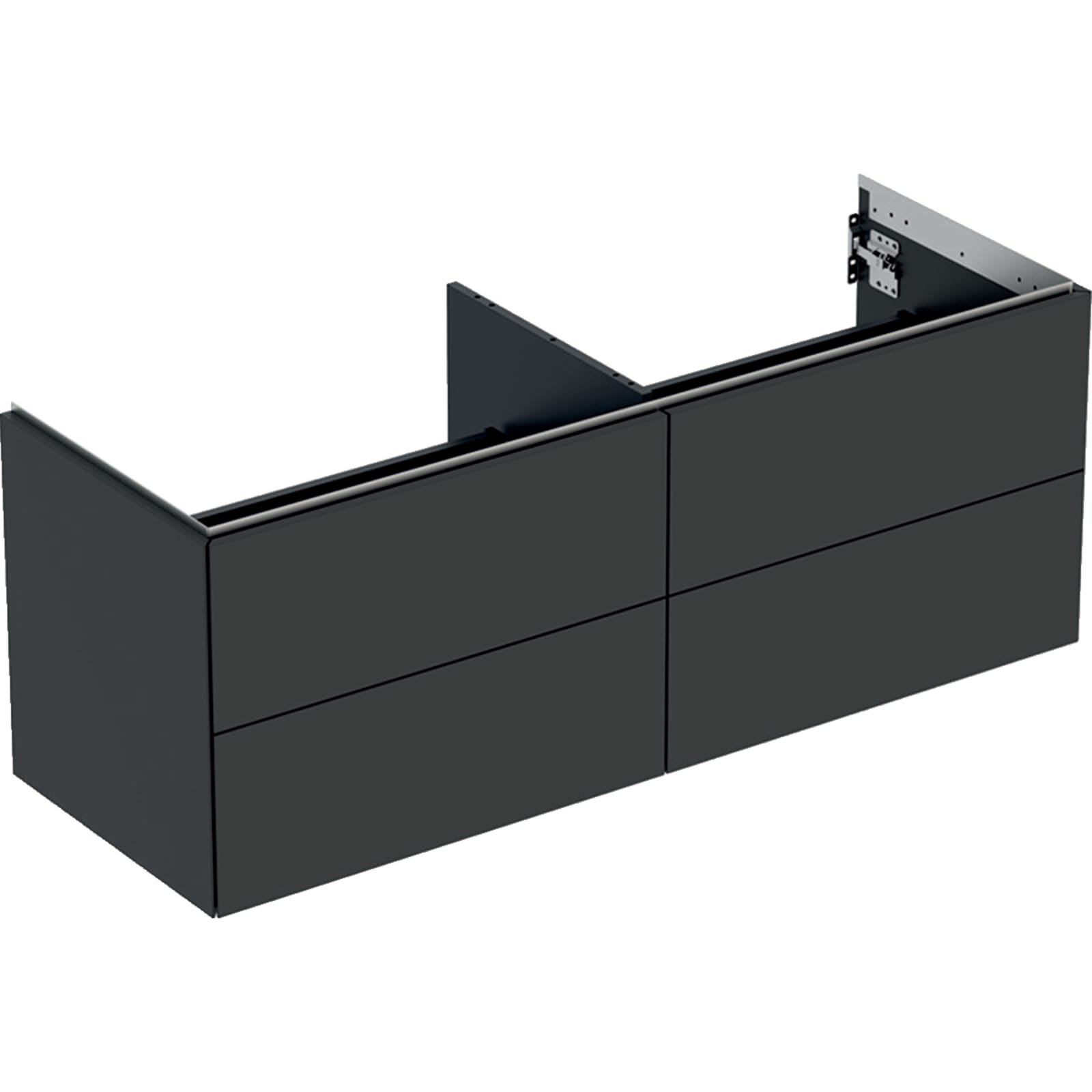 Geberit ONE wastafel onderkast vier laden 135cm lava mat