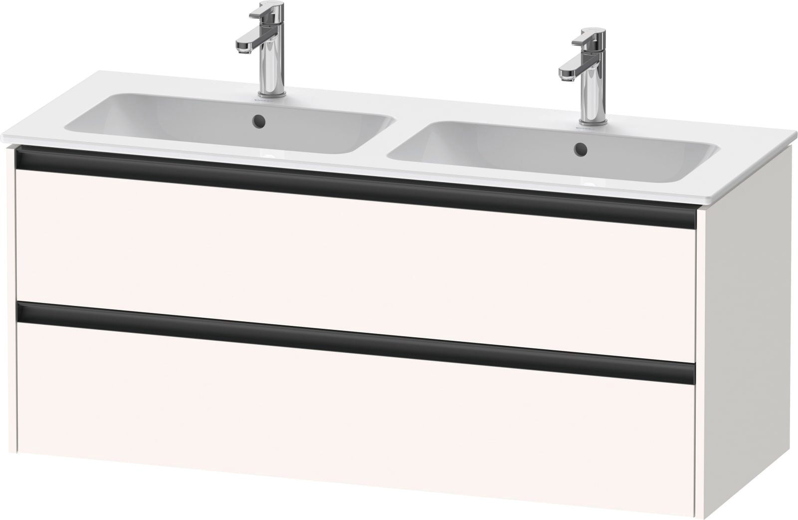 Duravit Ketho.2 Wastafelonderbouw hangend, Wit Supermat, rechthoekig, aantal kleine lades: 2 – K25266084840000