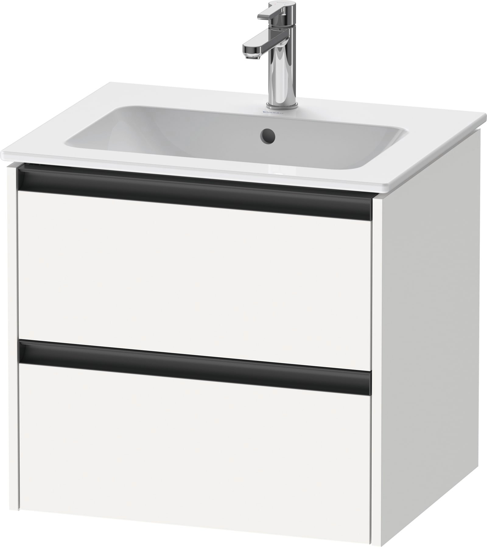 Duravit Ketho.2 Wastafelonderbouw hangend, Wit Mat, rechthoekig, aantal kleine lades: 2 – K25262018180000