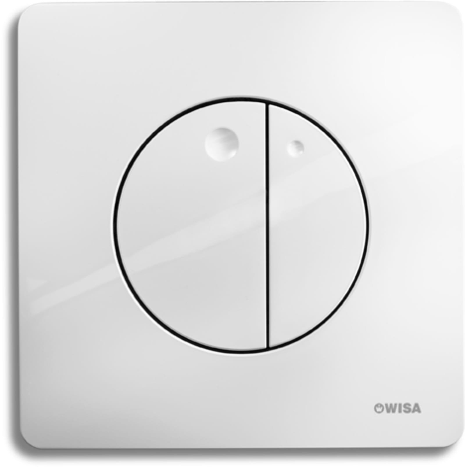Wisa Quadro Gaia, bedieningsplaat mechanisch, tweeknops, kunststof, hxbxl 11x180x180mm, wit