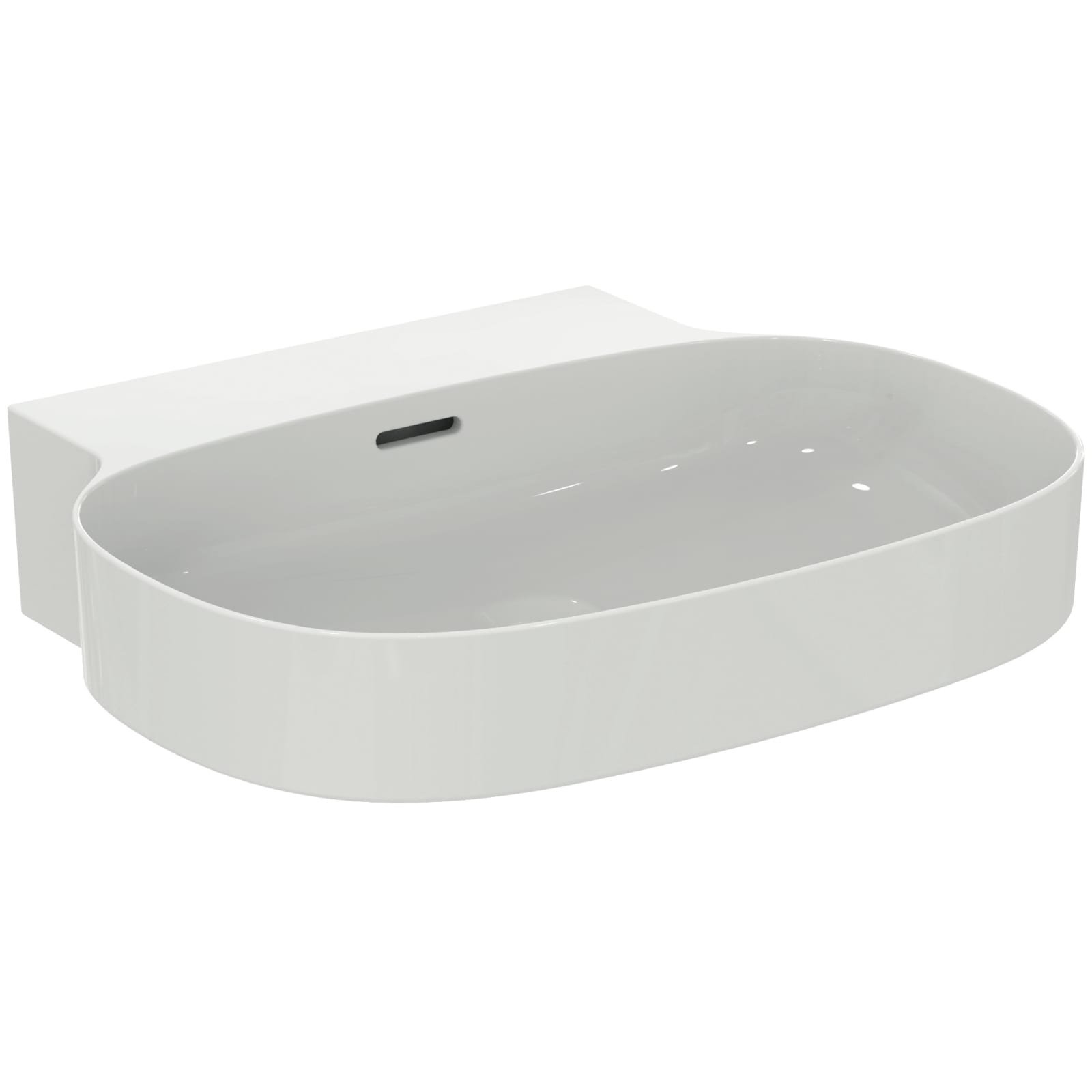 LINDA-X | WASTAFEL 600X500X155 MM GLANZEND WIT, ZONDER KRAANG, MET OL