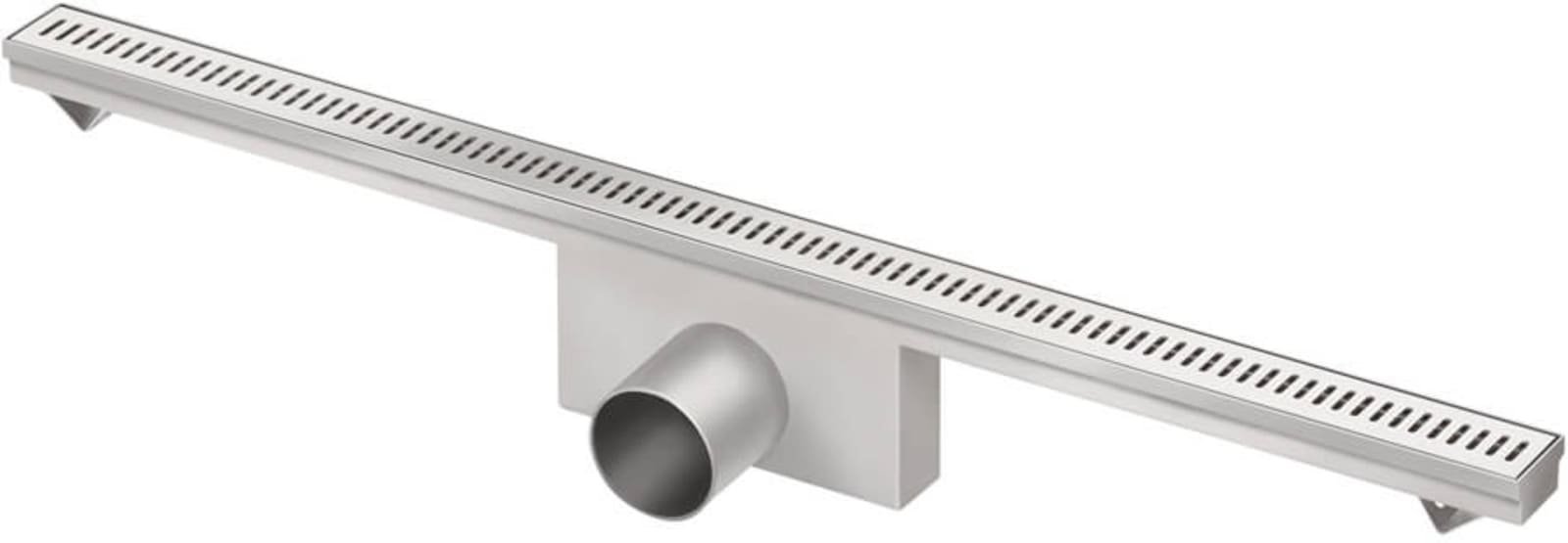 Van den Berg Perfect Line, Douchegoot, met rooster, 50mm zijuitlaat, 40mm waterslot sifon, 800x35x92mm (LxBxH), RVS 304, mat