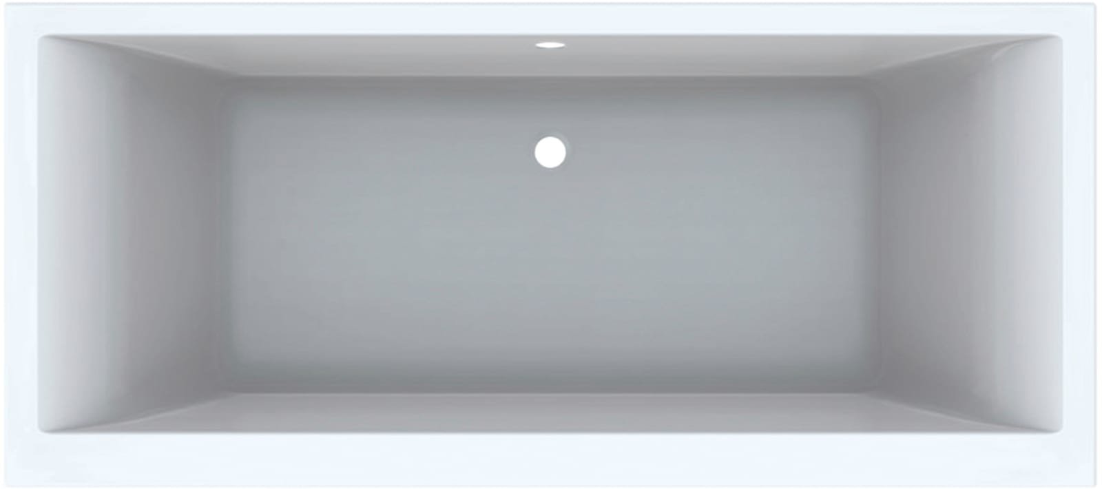 Geberit Renova Plan, Ligbad, rechthoekig, overloop, afvoer midden, acryl, 1800 x 800 x 420mm (LxBxH), glans wit