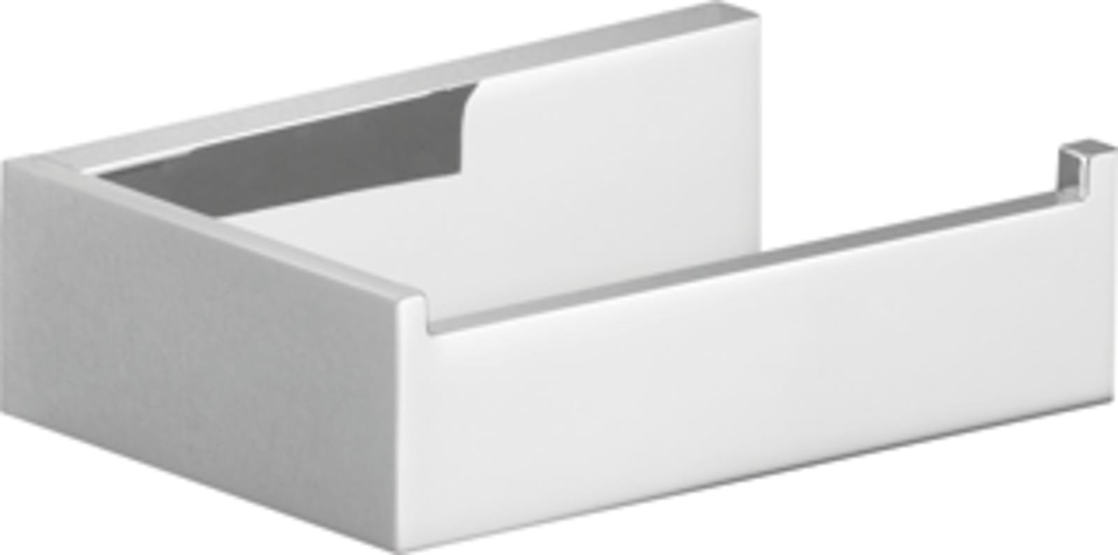 Dorn Mem toiletrolhouder, vierkante afdekrozet, zonder klep, hxdxl 35x85x140mm, chroom