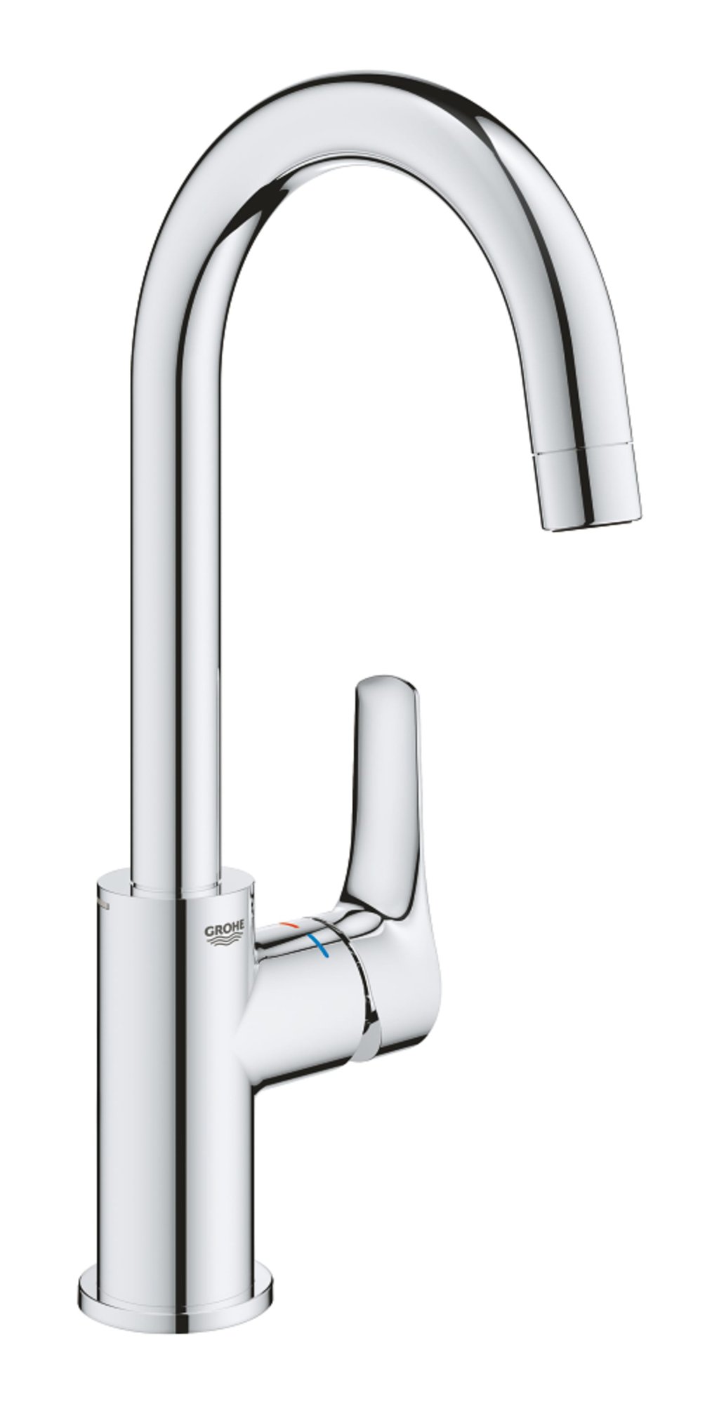 Grohe Eurosmart Wastafelmengkraan, hoog gladde body, L-size chroom thumbnail 2