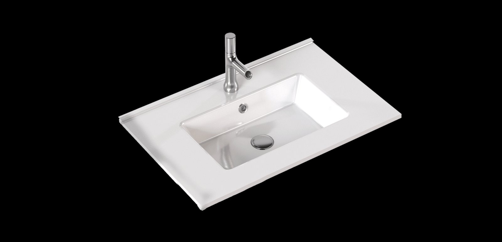 Solar Tolbiac wastafel 81 cm in keramiek hoogglans wit