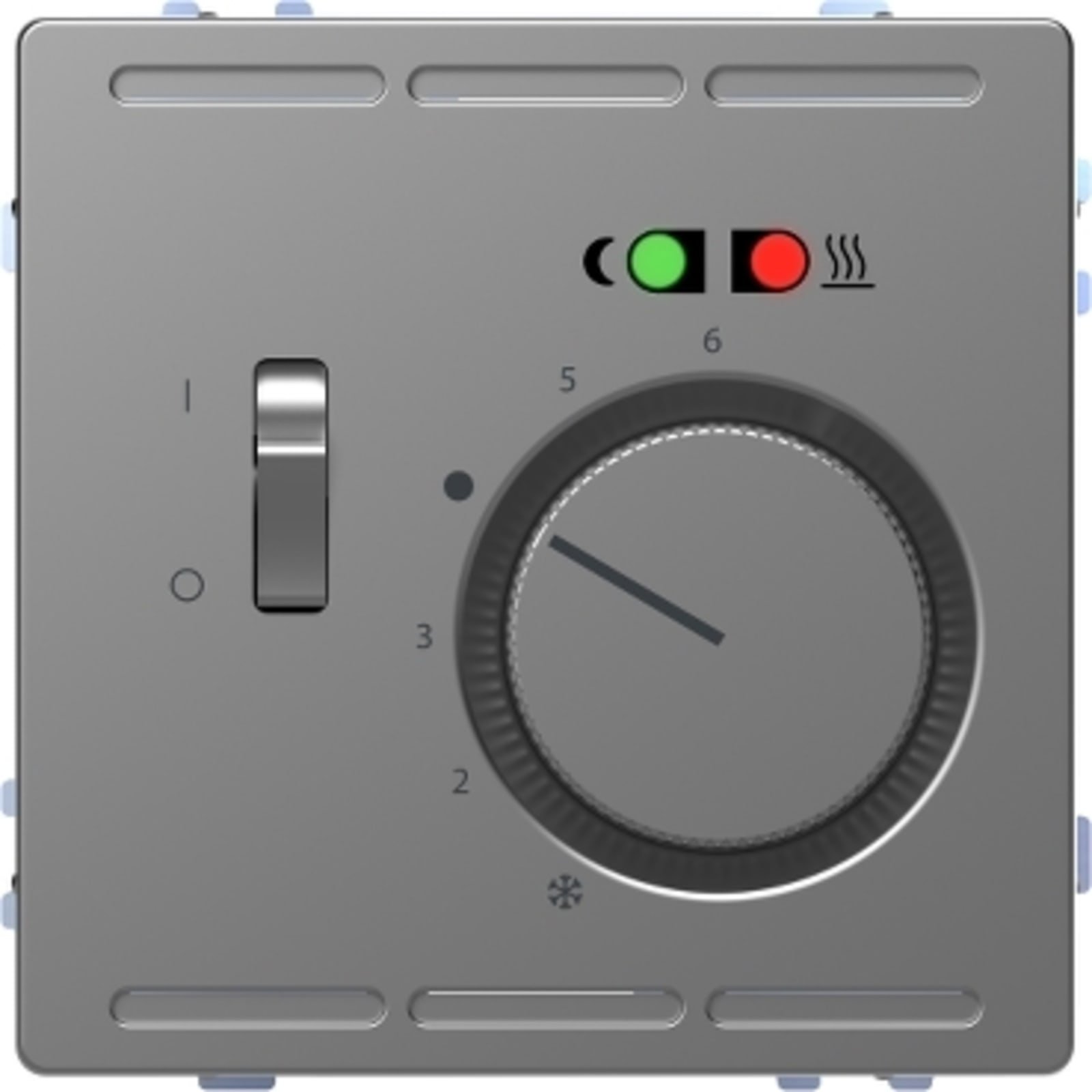 Vloer tempratuurregelaar - 230V - met schakelaar - RVS look - Systeem