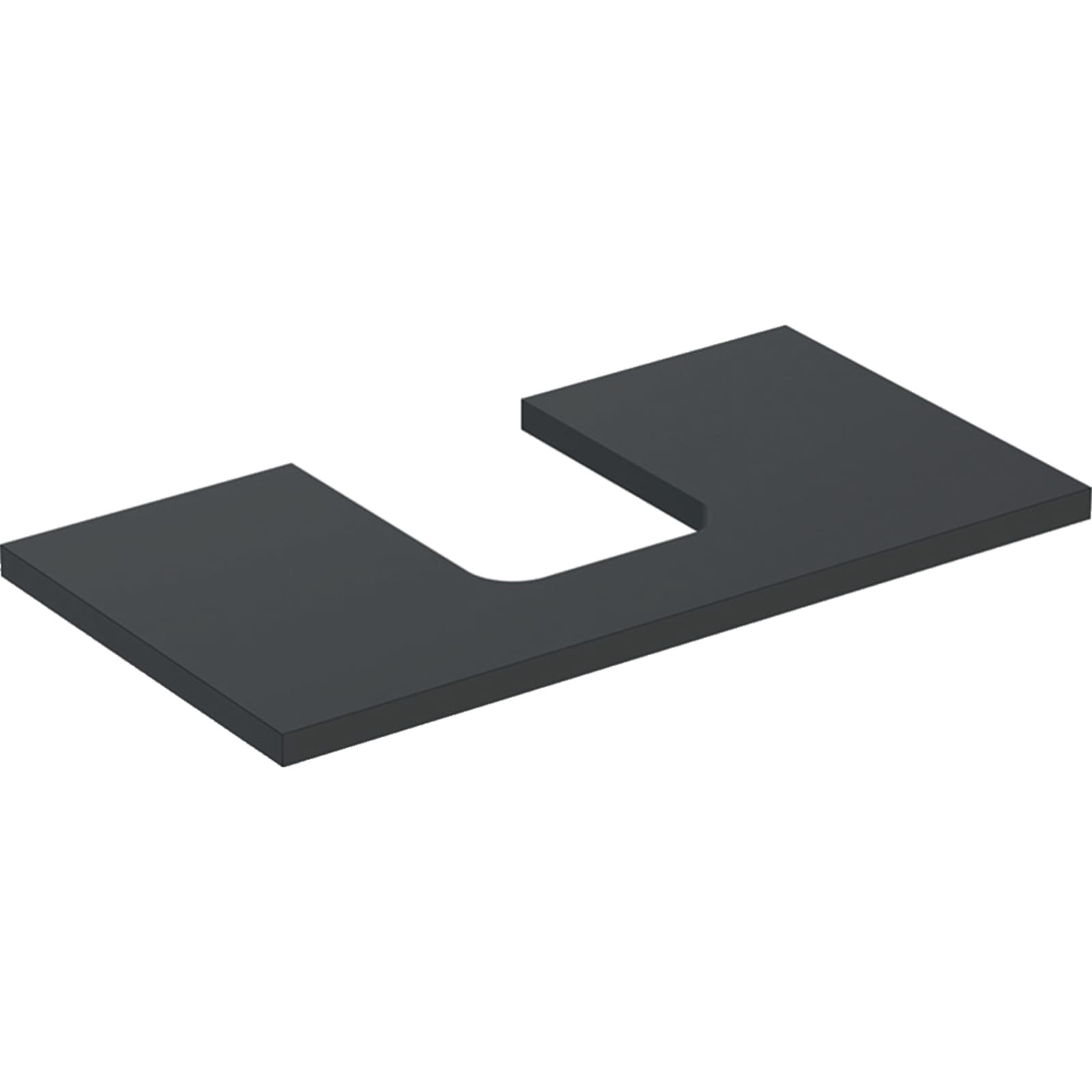 Geberit ONE wastafelblad voor opzetwastafel thin rim midden 75cm lava mat