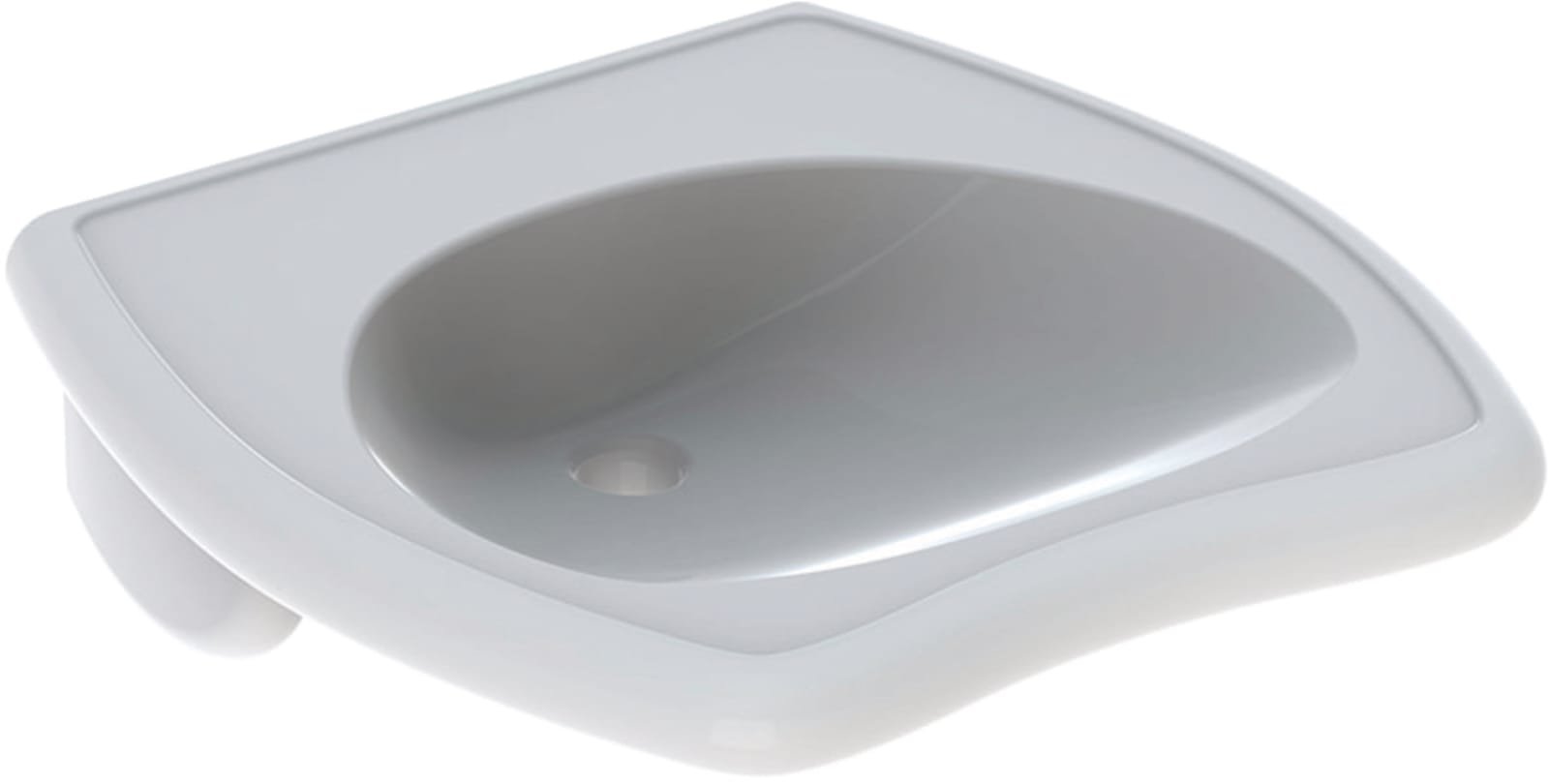 Geberit 300 Comfort Vitalis enkele wastafel, 1 kraangat per wastafel, uittikbaar, vuilafstotend, hxbxd 150x550x550mm, wit