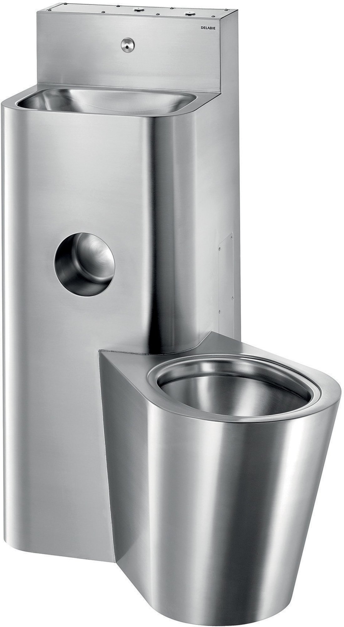 Combi KOMPACT met reservoir WC staand rechts RVS 304 mat