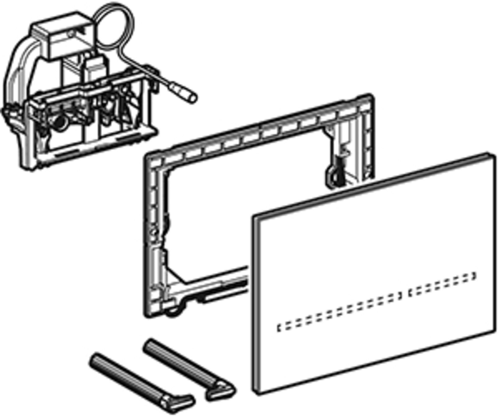 GEBERIT SIGMA80 BED.PLAAT,2-TOETS,SQUARE,RES8CM,IR,230V,GLAS ZWART