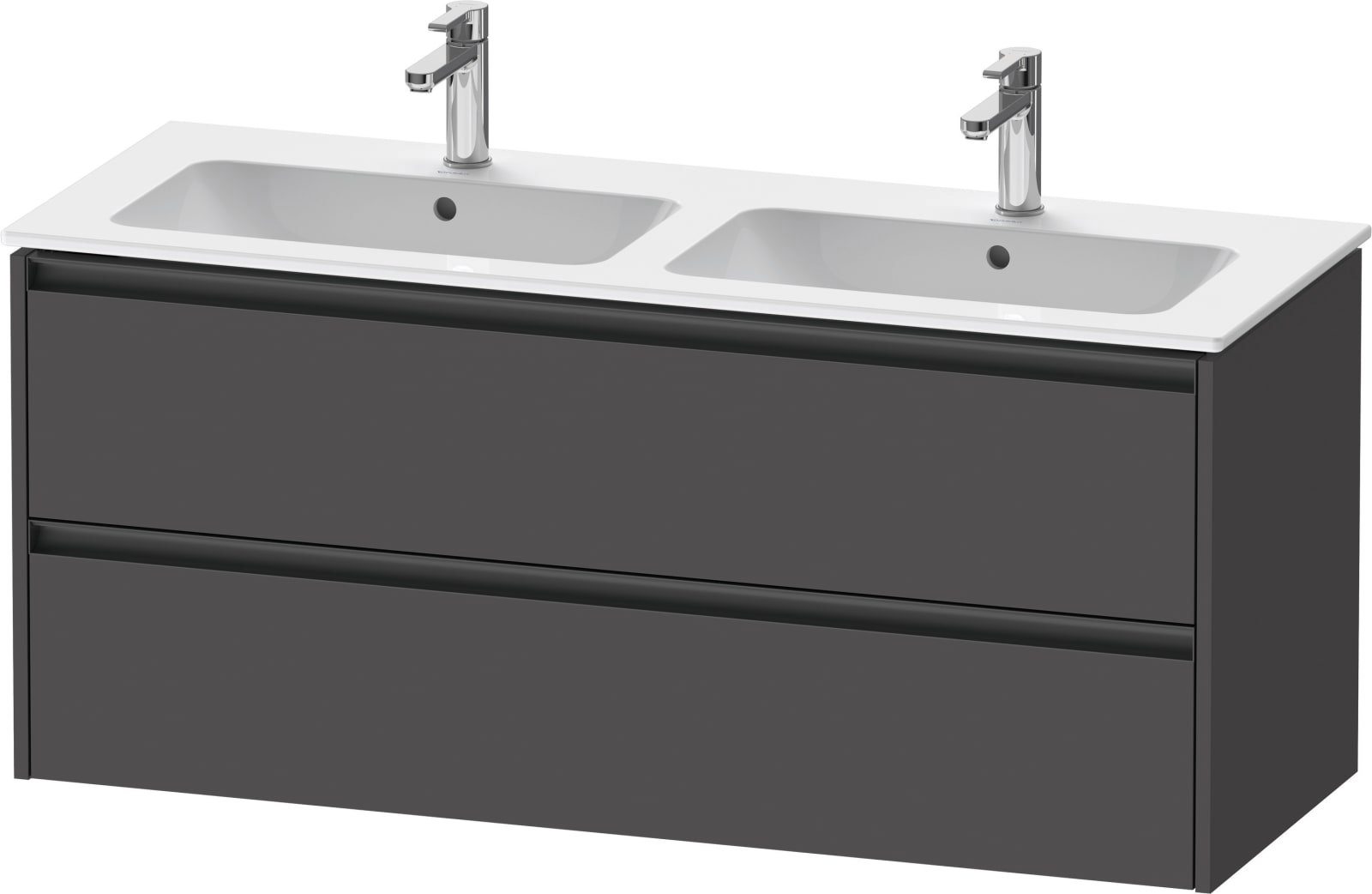 Duravit Ketho.2 Wastafelonderbouw hangend, Grafiet Mat, rechthoekig, aantal kleine lades: 2 – K25266049490000