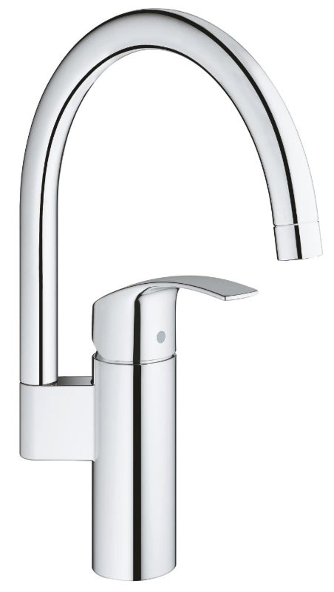 Grohe Eurosmart, keukenmengkraan met hoge uitloop, blad/kraangat, 1-gats, uitloop is draaibaar, chroom