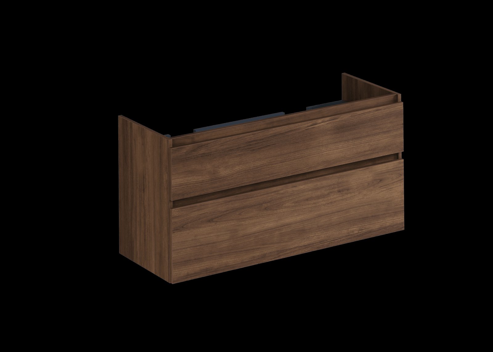 Blue Label Mette onderkast 2x lade, greeploos, 2x greeplijst in kleur meubel, 2x uitsparing 120cm sequoia 60x120x44,5 (hxbxd)